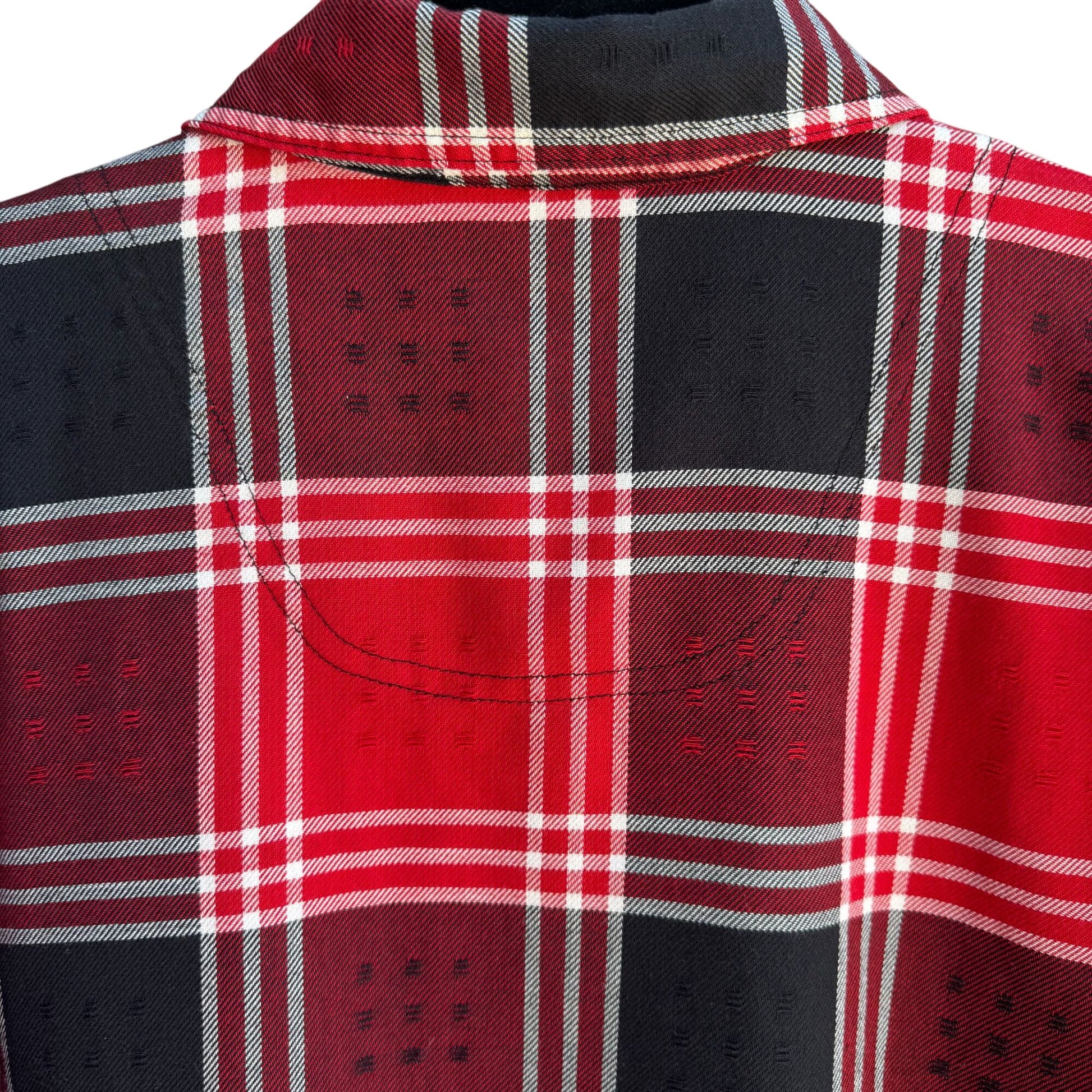 Monterey By Koret Vintage Red Black Plaid Button Down Textured Flannel Shirt XL