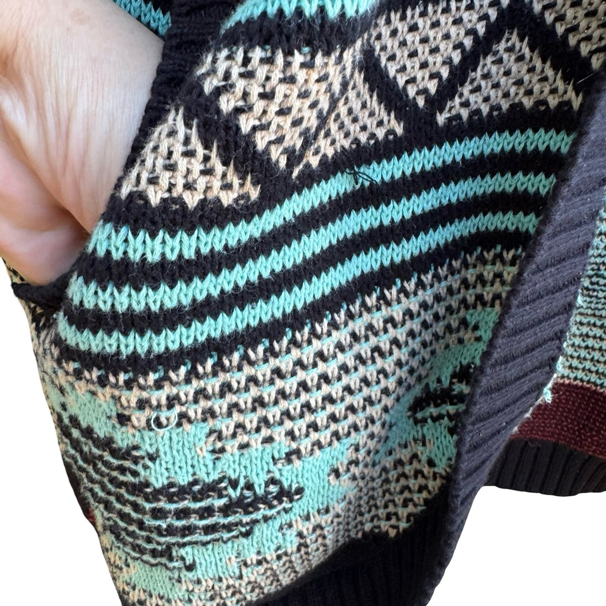 Forever 21 Boho Indie Geometric Southwestern Festival Open Grandpa Cardigan S