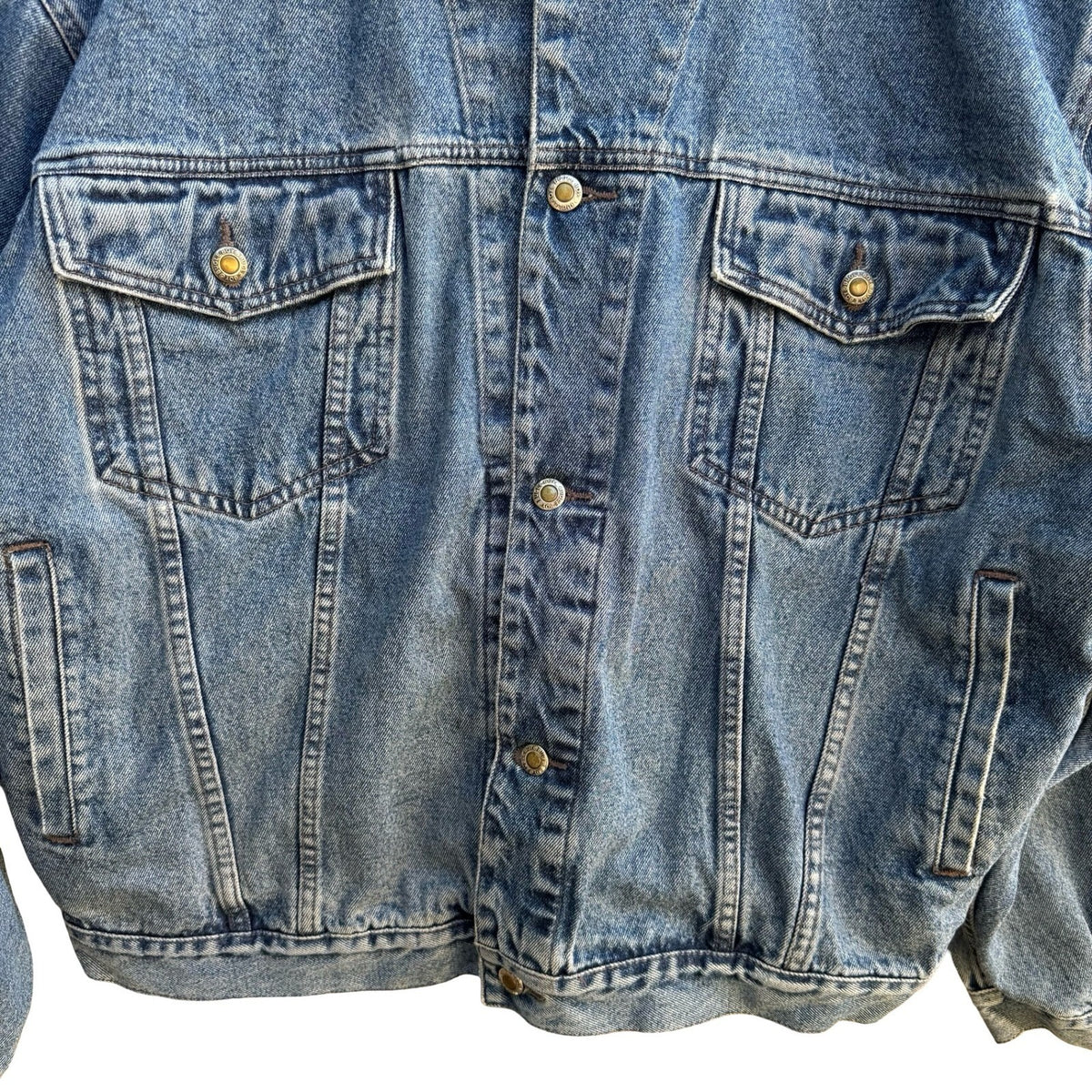 Bugle Boy Millennium Series Vintage 90s Y2K Grunge Denim Trucker Jacket Mens L