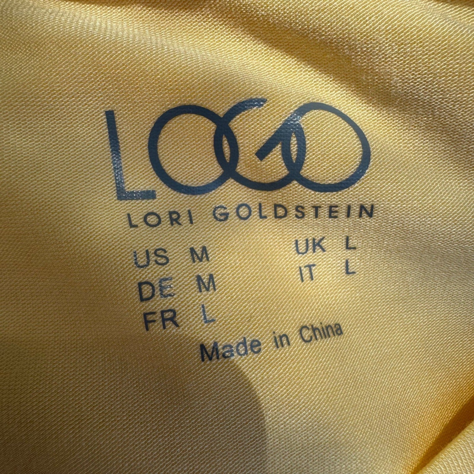 LOGO Lori Goldstein Butter Yellow Lagenlook Minimalist Flowy Chiffon Jersey TopM