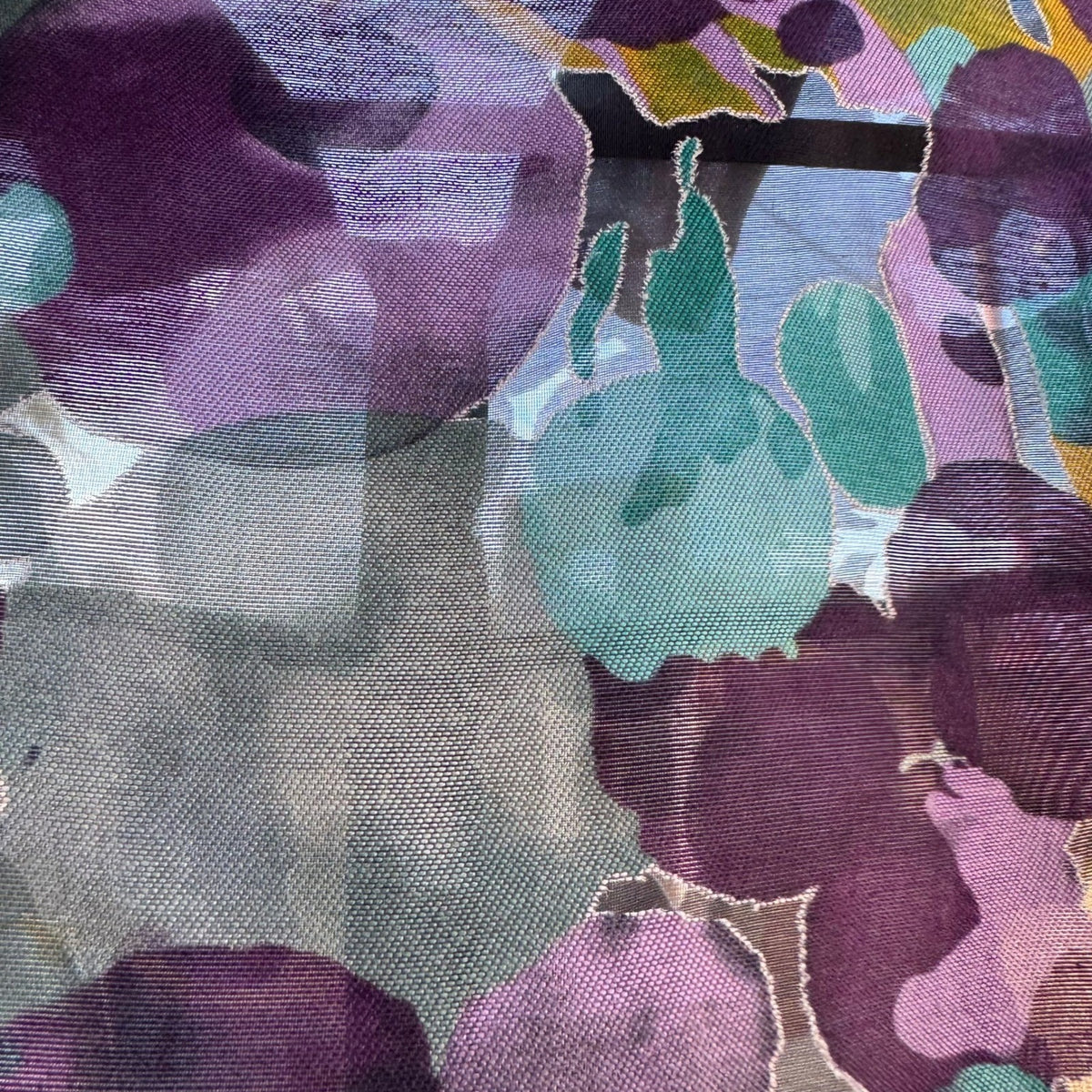 Toni Morgan Abstract Watercolor Boho Lagenlook Layering Sheer Shacket Jacket 2X