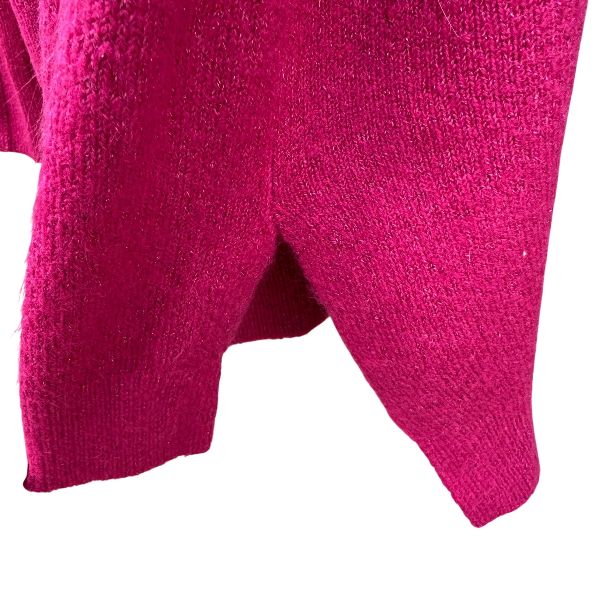 Apt. 9 Womens M Hot Pink Button Sleeves Cowl Neck Long Sleeve Knit Sweater New