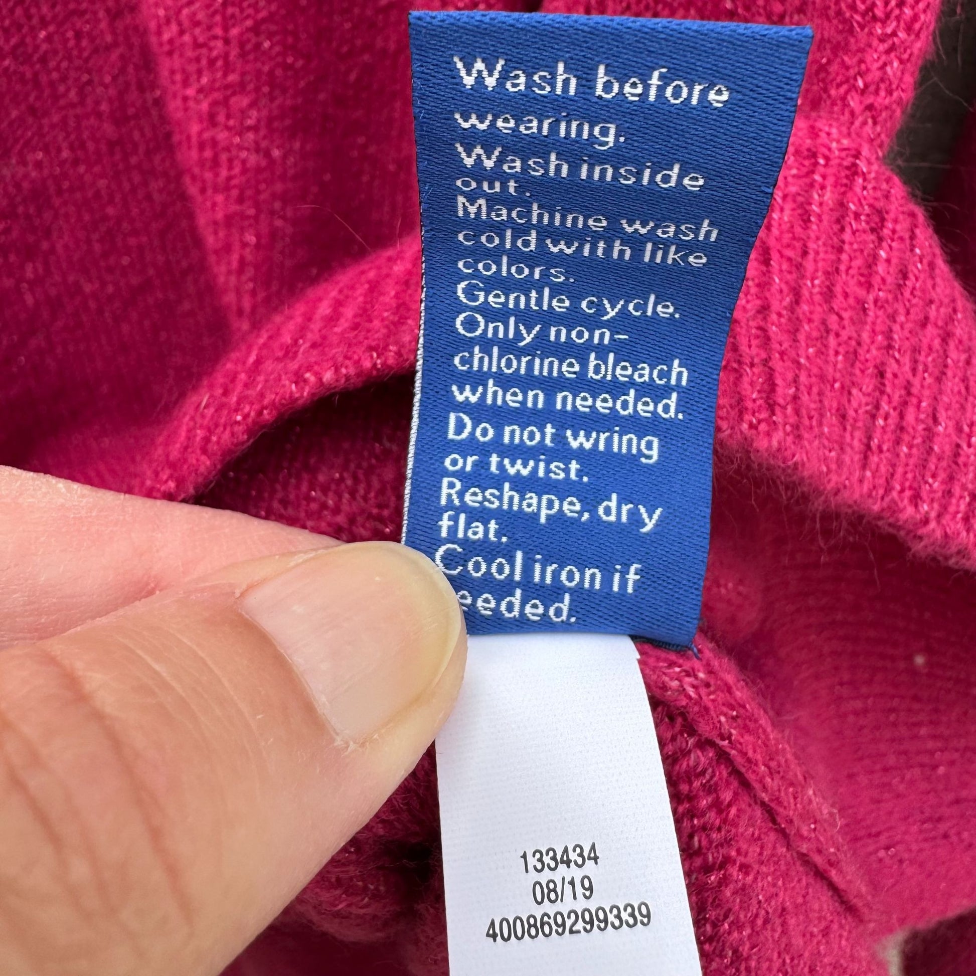 Apt. 9 Womens M Hot Pink Button Sleeves Cowl Neck Long Sleeve Knit Sweater New