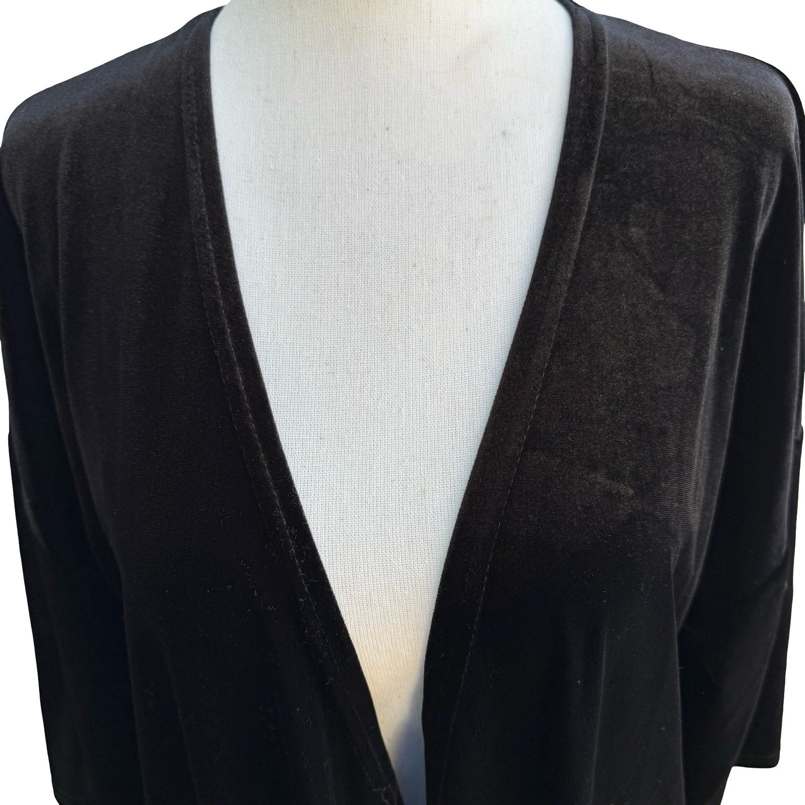 Say What Velvet Gothic Witchy Steampunk Fringe Kimono Cardigan Open Front Boho L