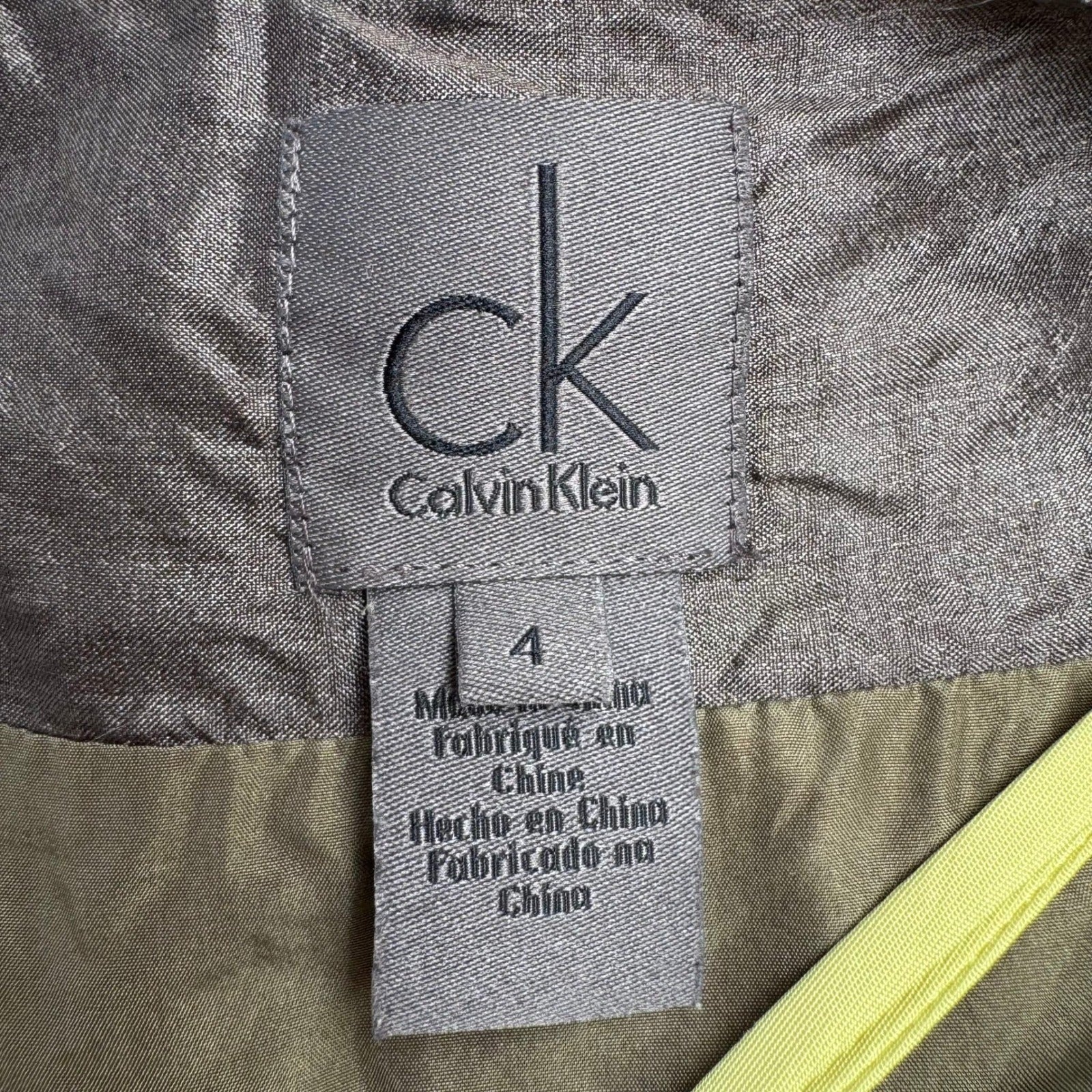 Calvin Klein Y2K Silk Luxury Resortwear Cocktail Cocktail Maxi Dress Abstract 4