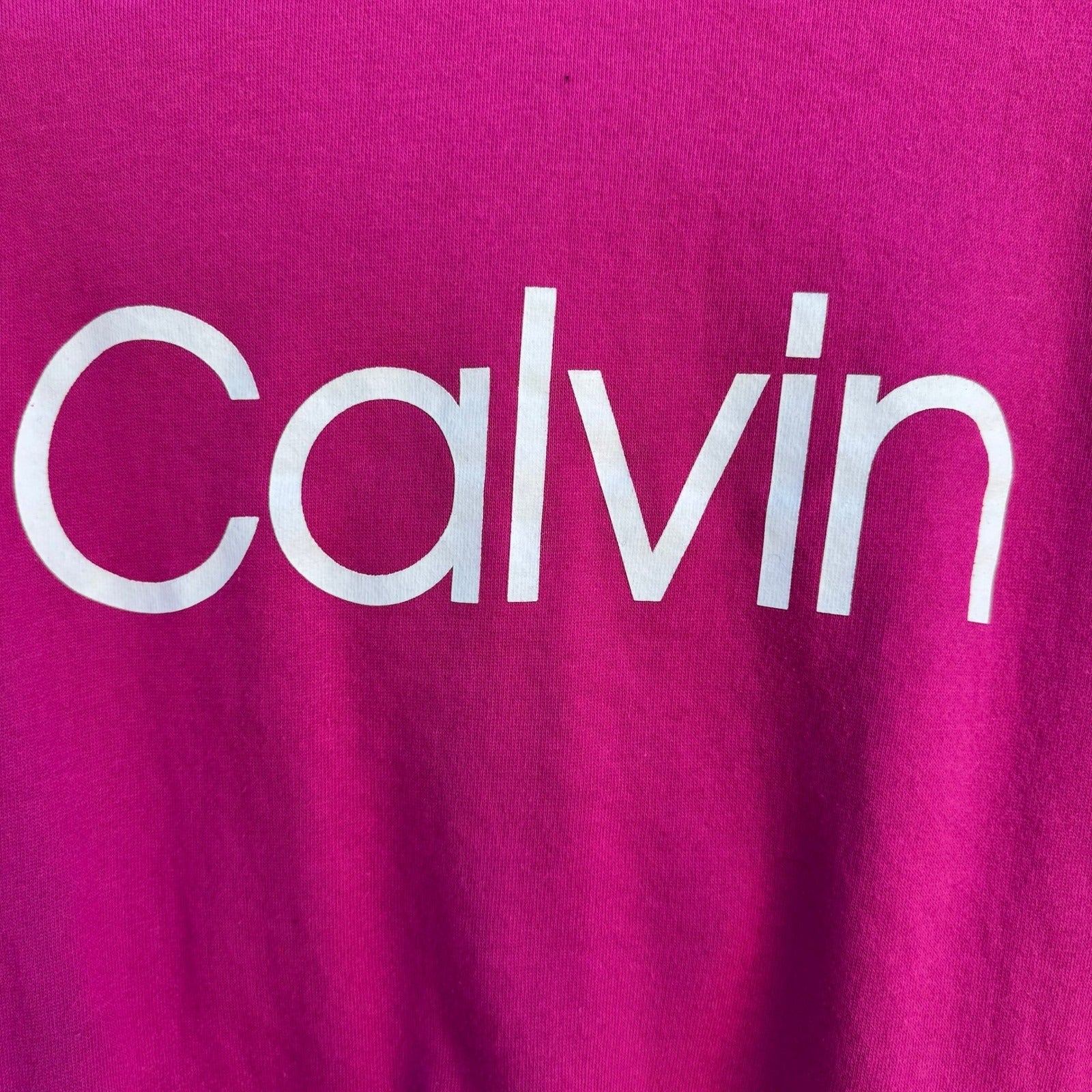 Calvin Klein Performance Womens Magenta Pink Cropped Logo Sweatshirt Size S