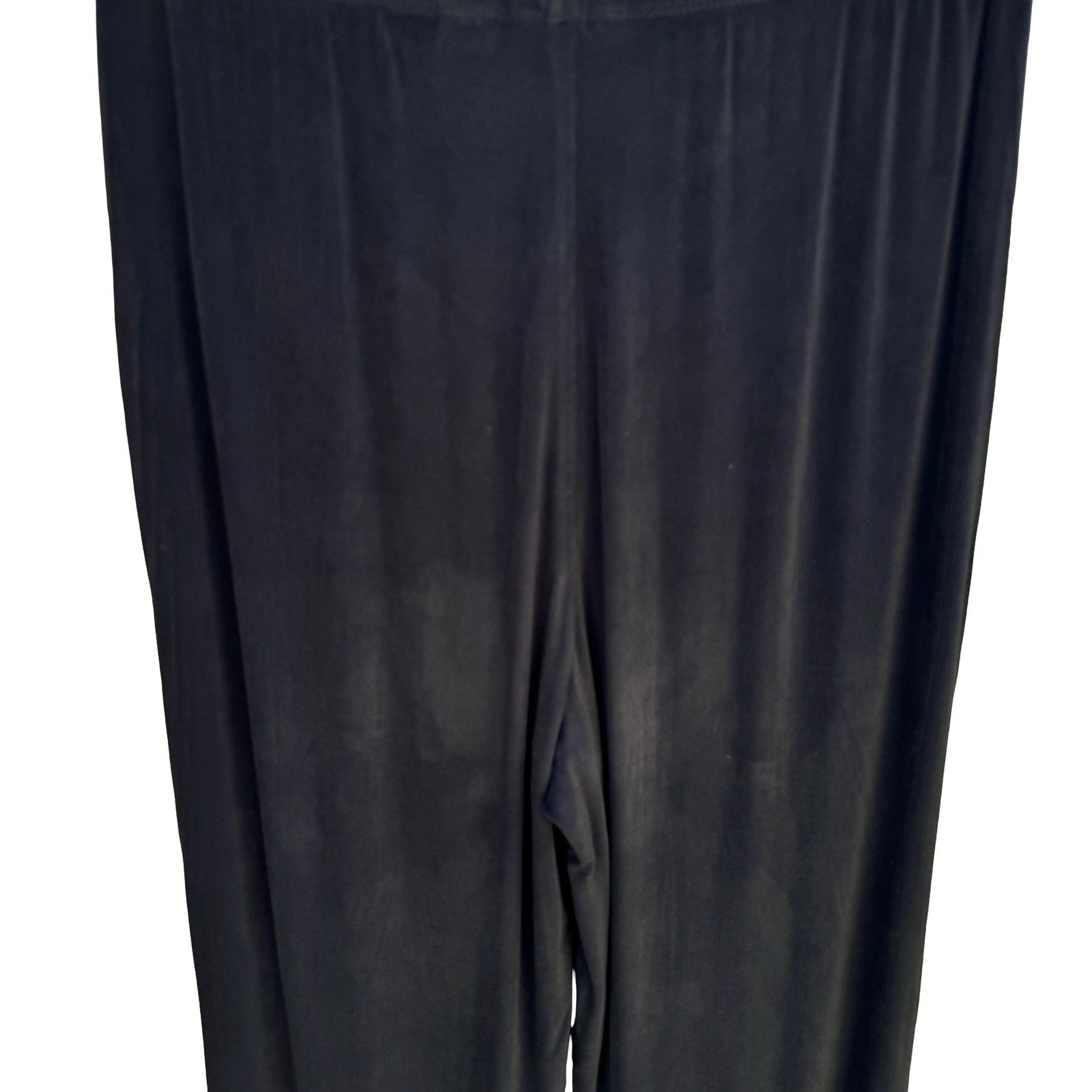 Chicos Travelers Black Slinky Knit Straight Leg Pull On Pants Womens 1 M Capsule