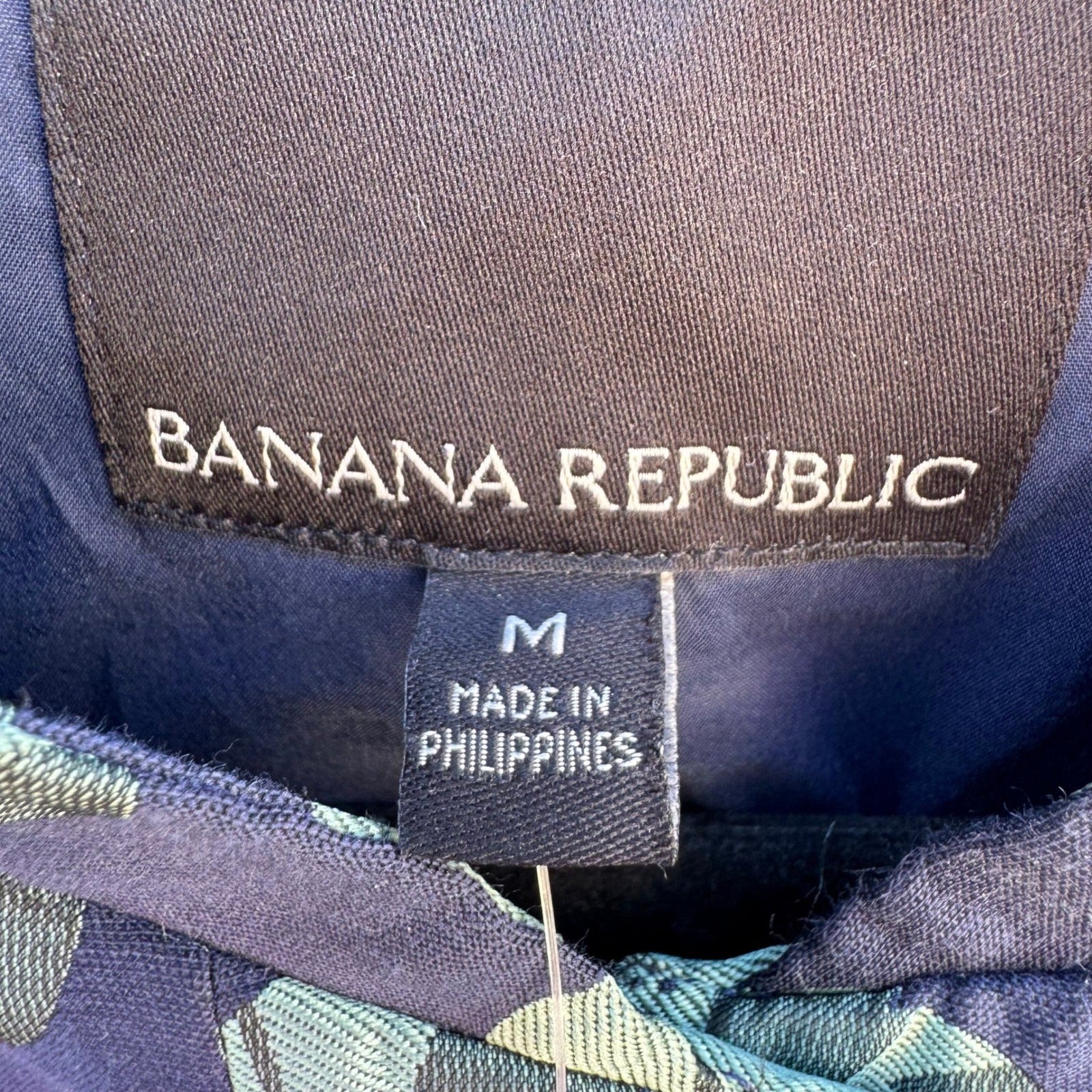 Banana Republic Navy Green Floral Jacquard Brocade Bomber Jacket Womens Med NEW