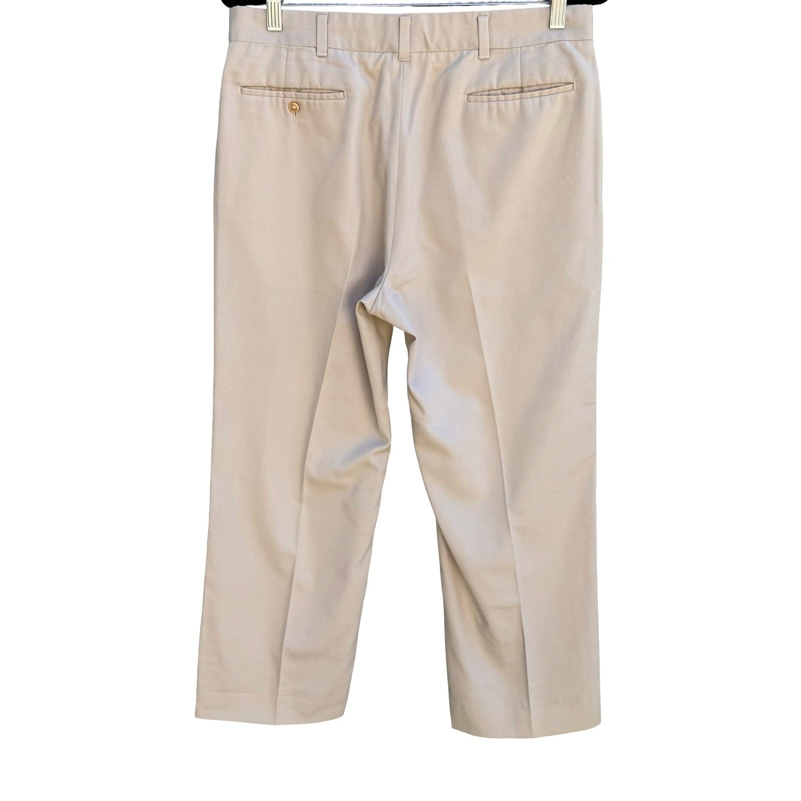 Haggar Vintage 70s 80s Magic-Stretch Mens Tan Dress Pants Minimalist Retro Mod