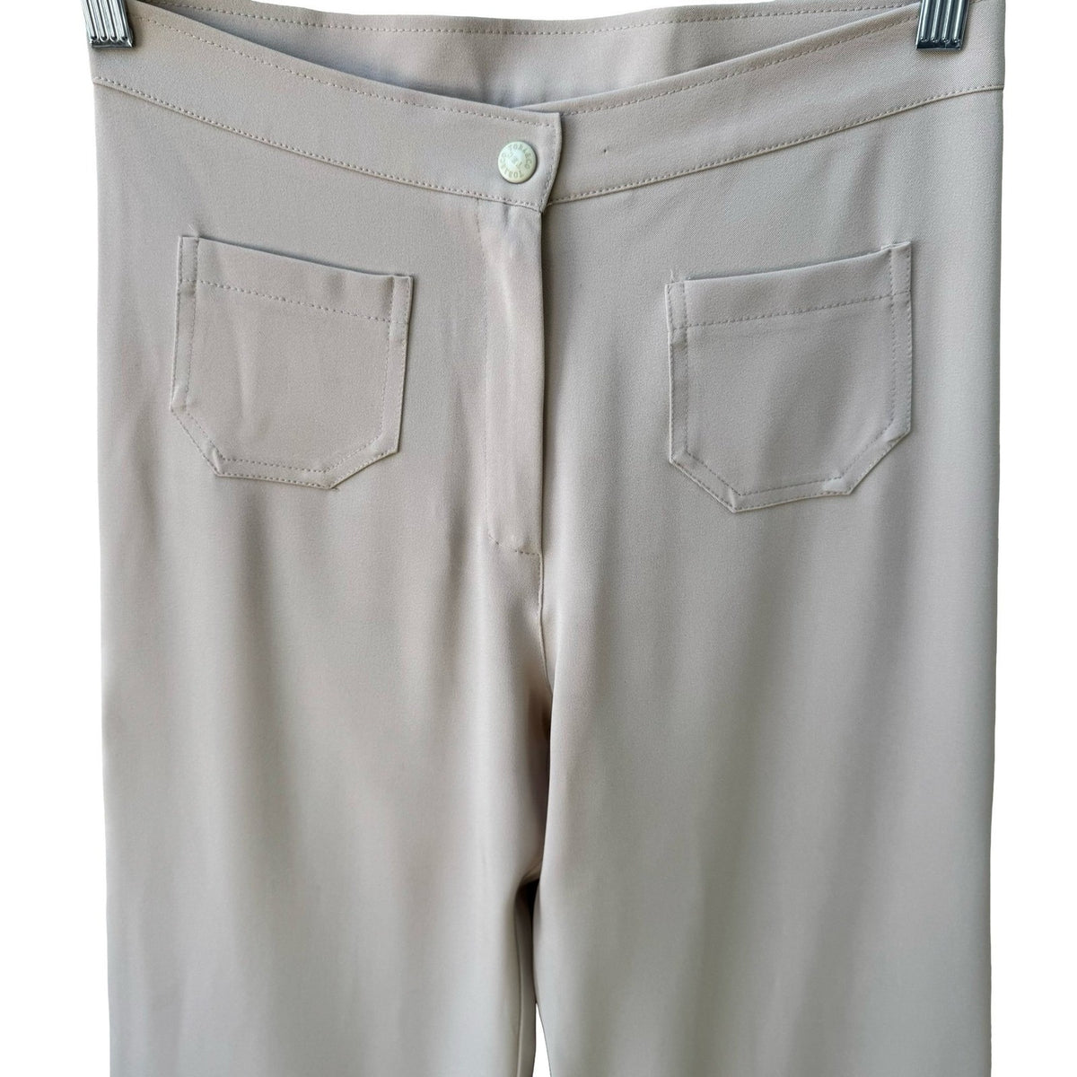 Sharagano Paris Vintage French Chic Minimalist Wide Leg Beachy Dress Pants Tan 6