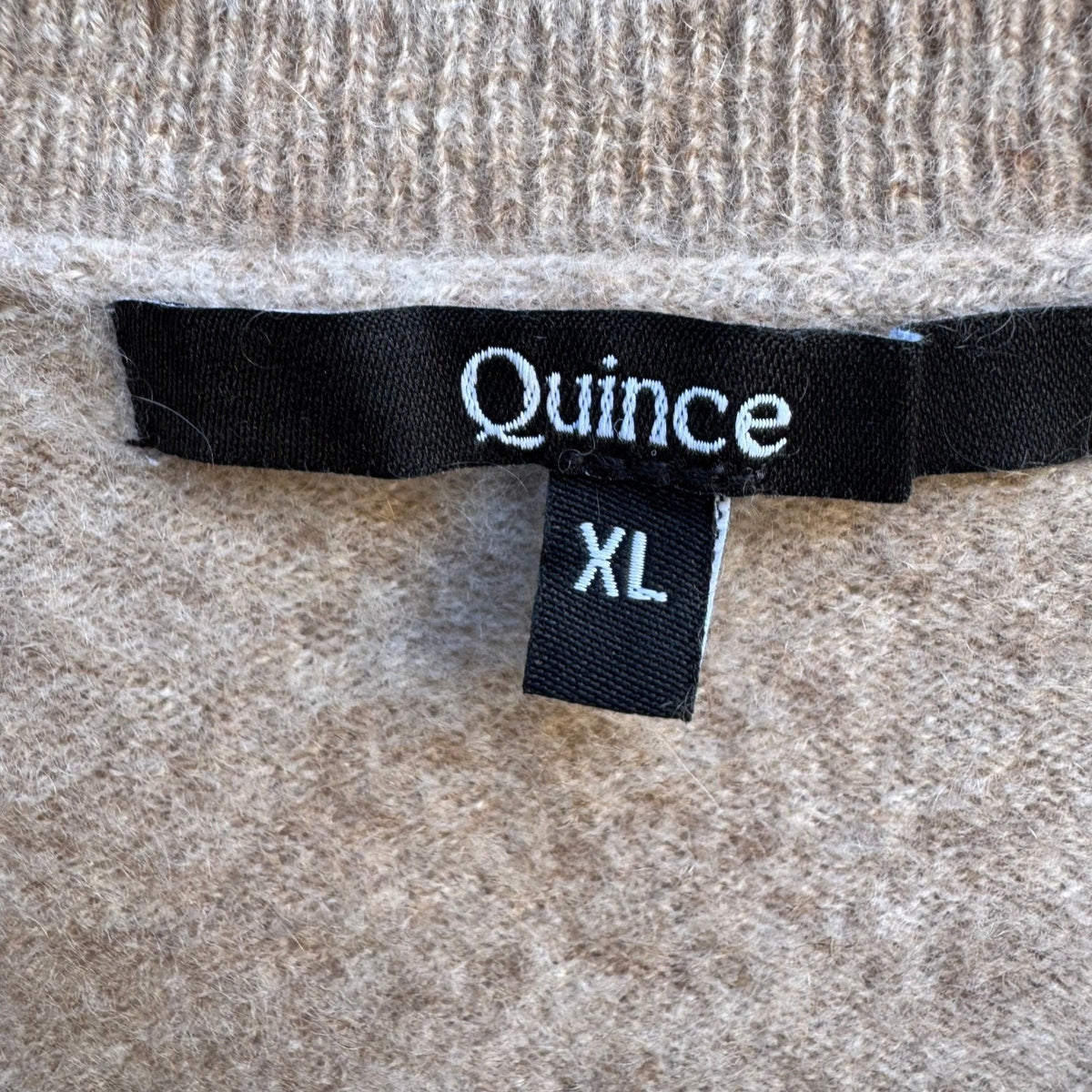 Quince Mongolian Cashmere Quiet Luxury Minimalist Crewneck Sweater Oatmeal XL