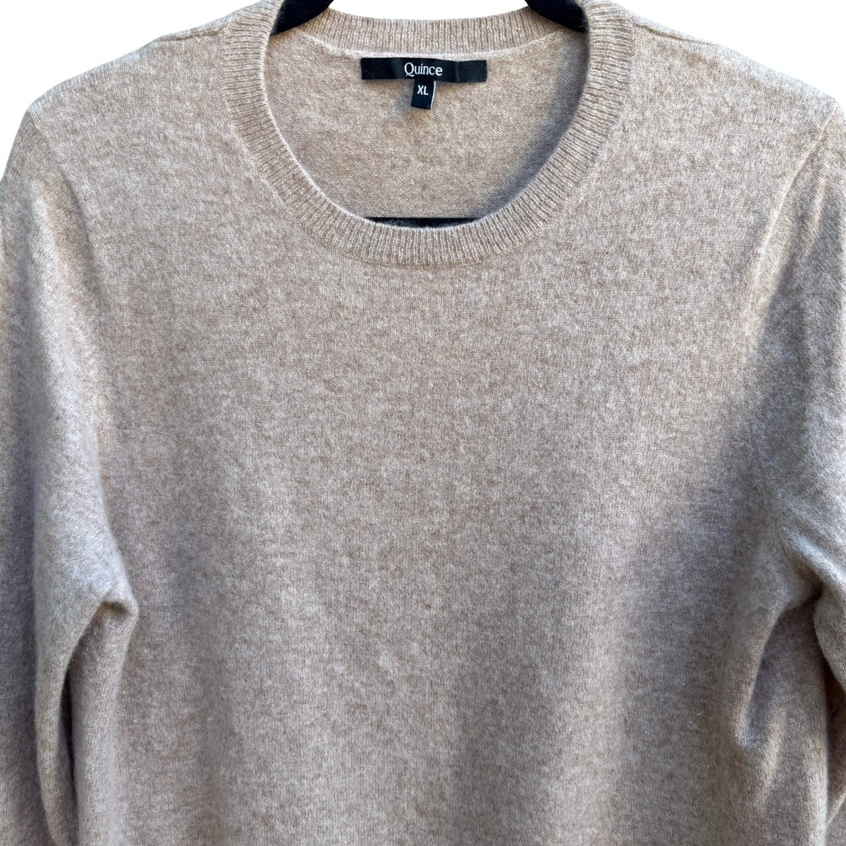 Quince Mongolian Cashmere Quiet Luxury Minimalist Crewneck Sweater Oatmeal XL