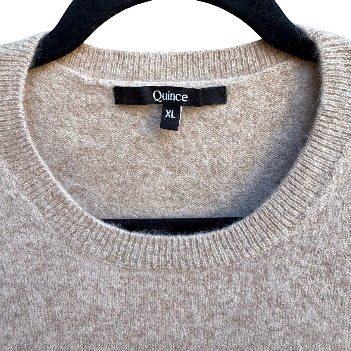 Quince Mongolian Cashmere Quiet Luxury Minimalist Crewneck Sweater Oatmeal XL