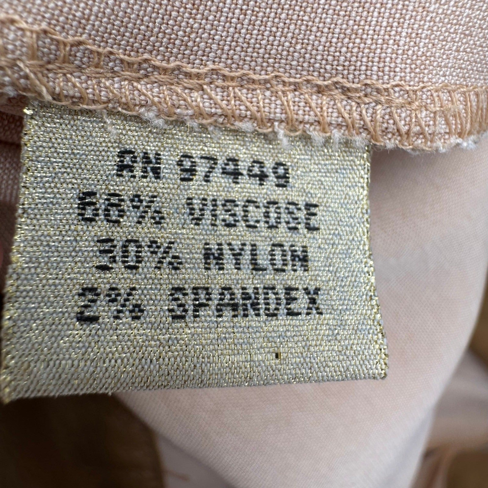 Sheri Bodell Vintage Y2K Moto Professional Pants Leather Buckle Waistband Tan 2