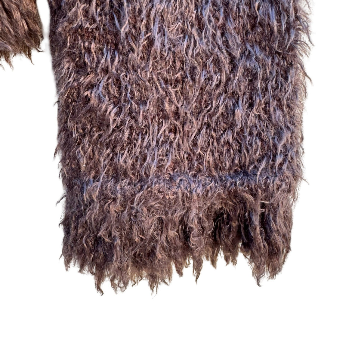 Yarns 90s Y2K Whimsigoth Shaggy Fuzzy Earthy Eyelash Knit Turtleneck Sweater XS