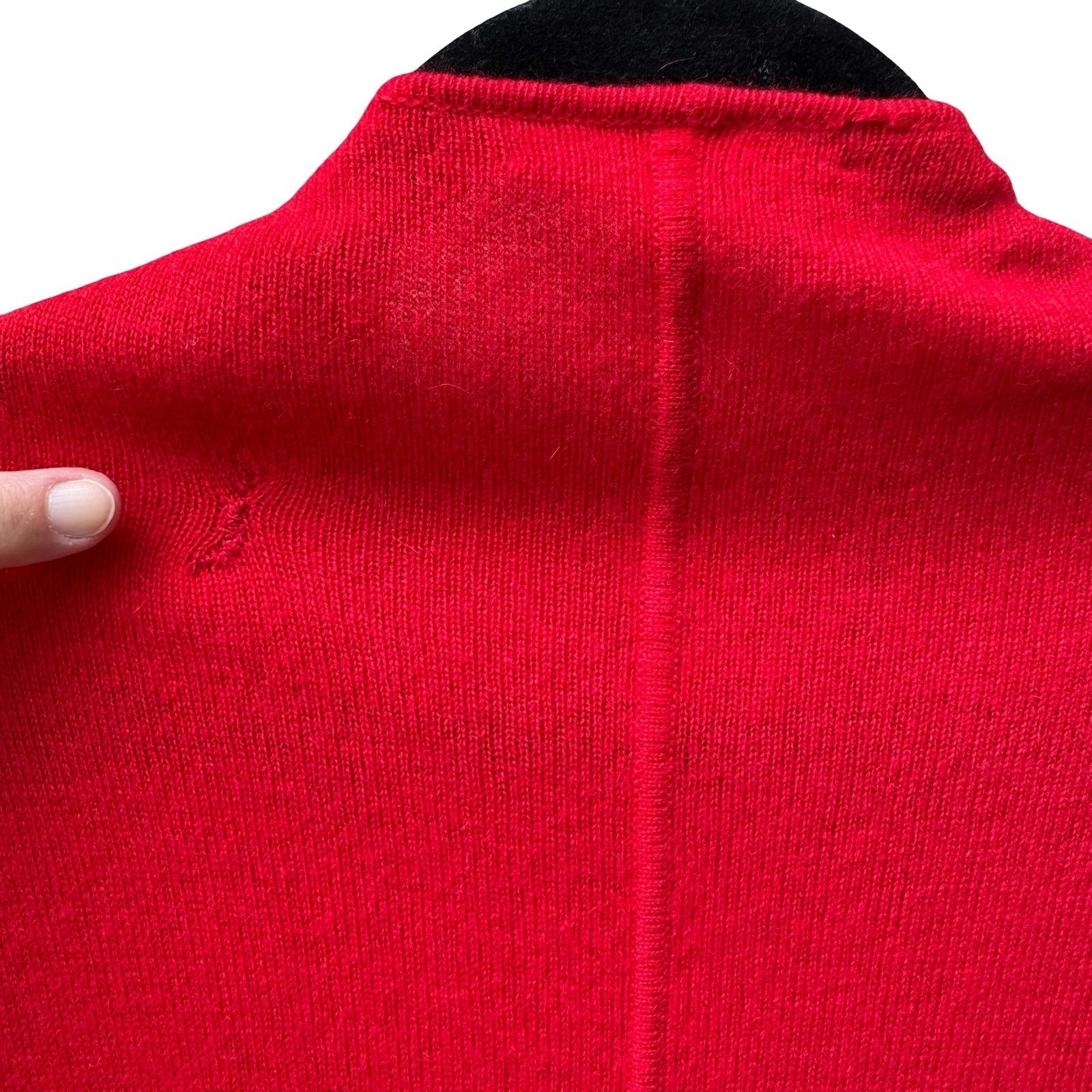 Neiman Marcus Cashmere Collection Luxury Tomato Red Open Front Cocoon Cardigan