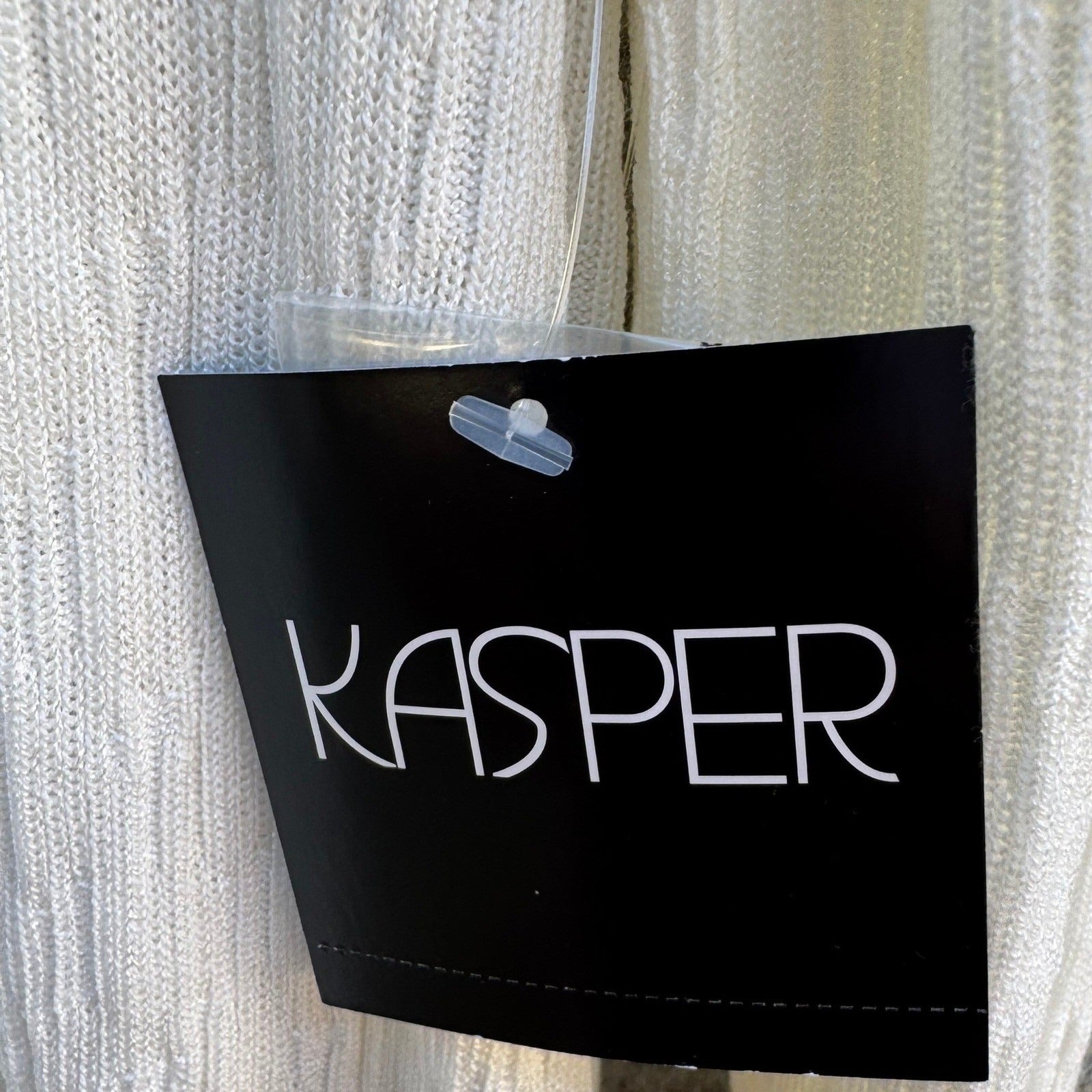 Kasper Minimalist Quiet Luxury Boho Textured Open Front Cardigan Sweater XL NWT
