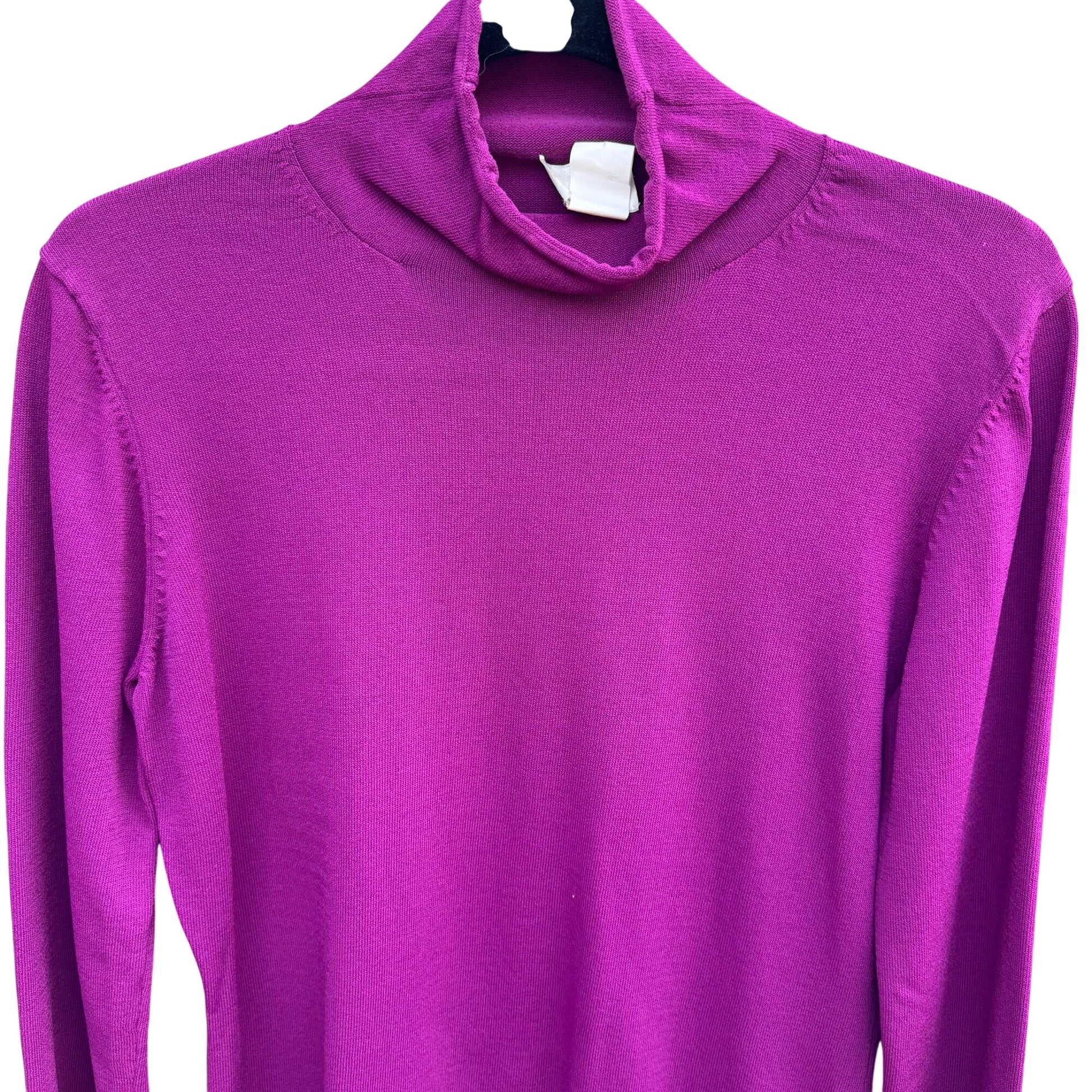 Hot In Hollywood Vintage Womens M Purple Turtleneck Long Sleeve Knit Sweater