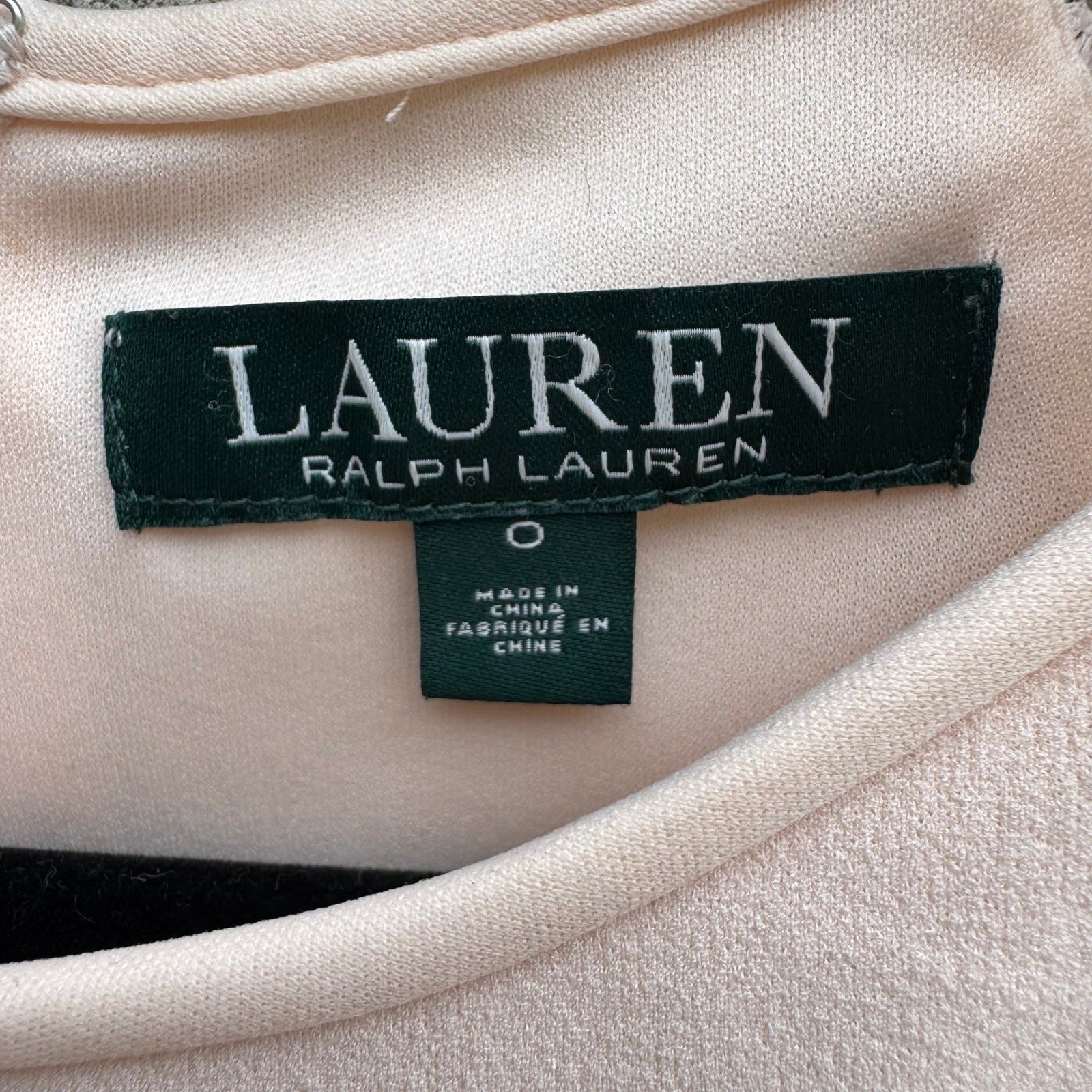 Lauren Ralph Lauren Pale Pink Lace Shoulder Flutter Sleeve Dress Size 0 Coquette