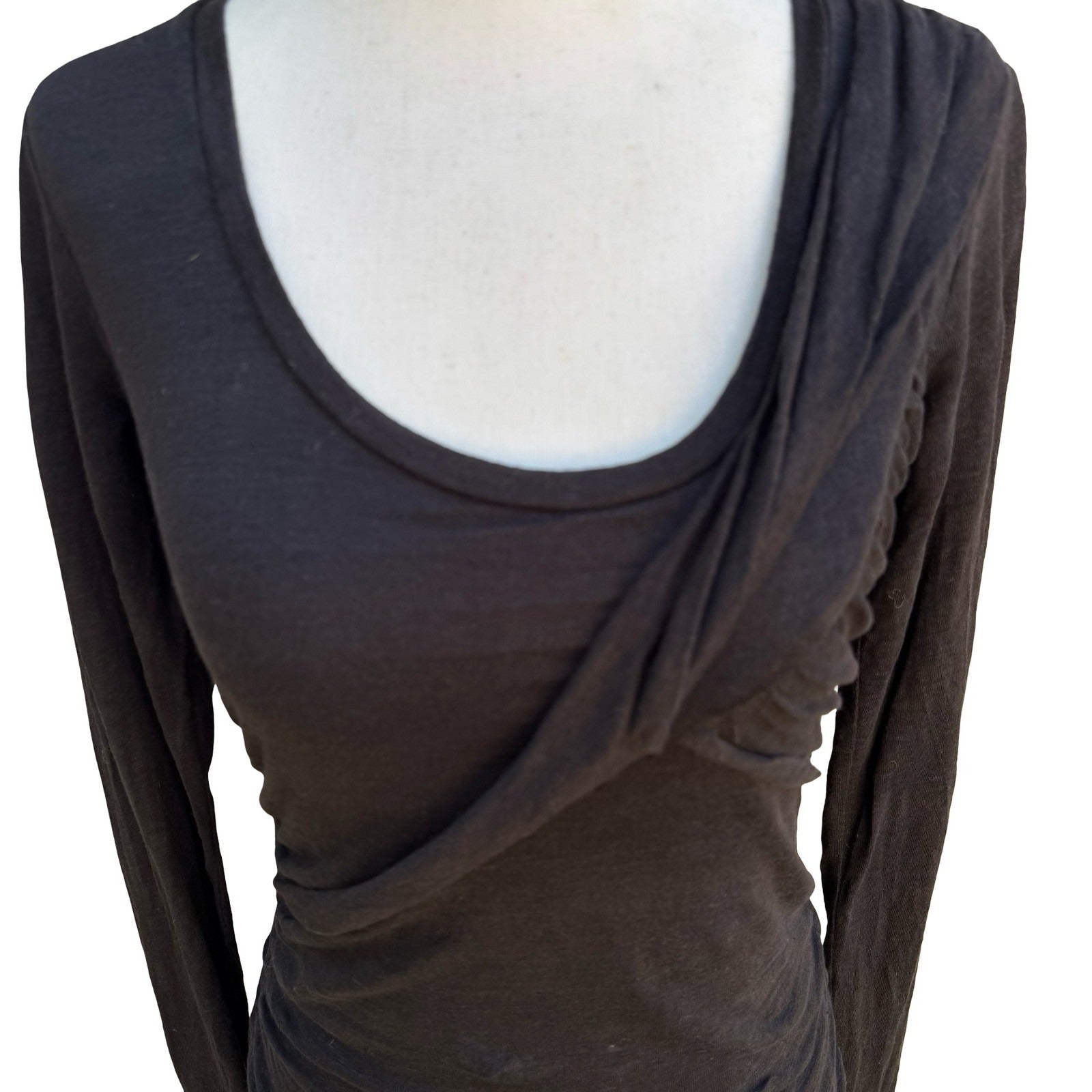 Joe's Jeans Minimalist Lagenlook Linen Blend Ruched Draped Bodycon Mini Dress S