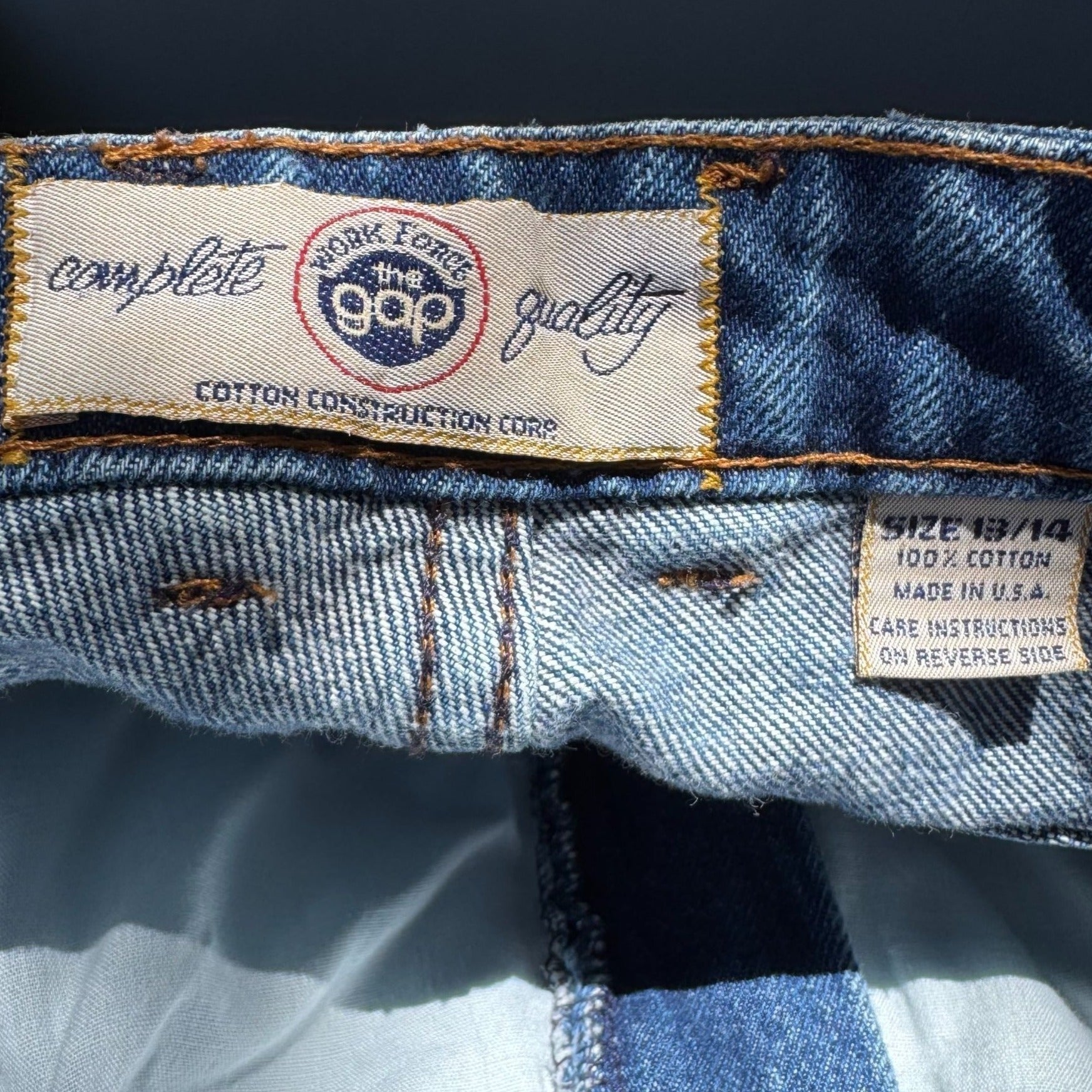 Gap Vintage Work Force High-Waisted Blue Heavyweight Tapered Leg Denim Jeans 13/14