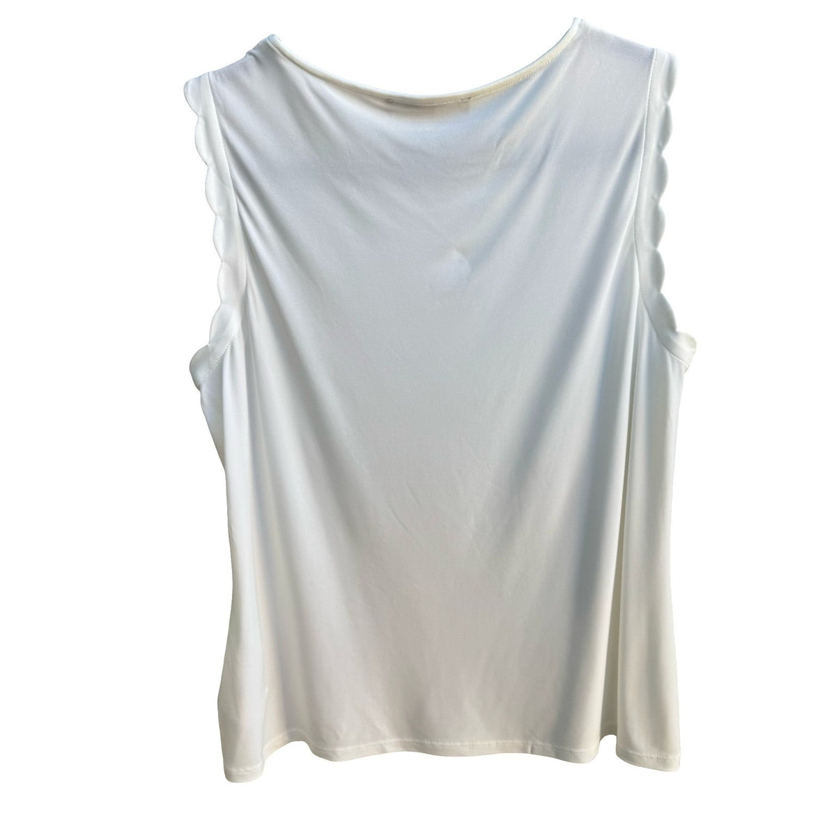 Kasper Scalloped Trim Careerwear Professional Shell Top Vanilla Ice Women L NWT