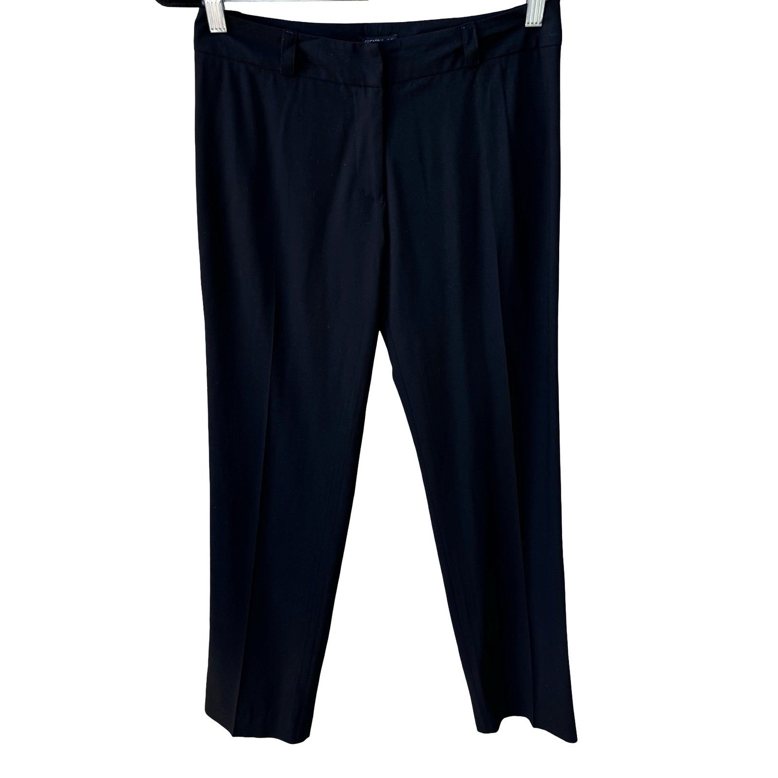 Chertok-Yi Y2K Tailored Minimalist Black Trousers Back Contrast Stitching Pants