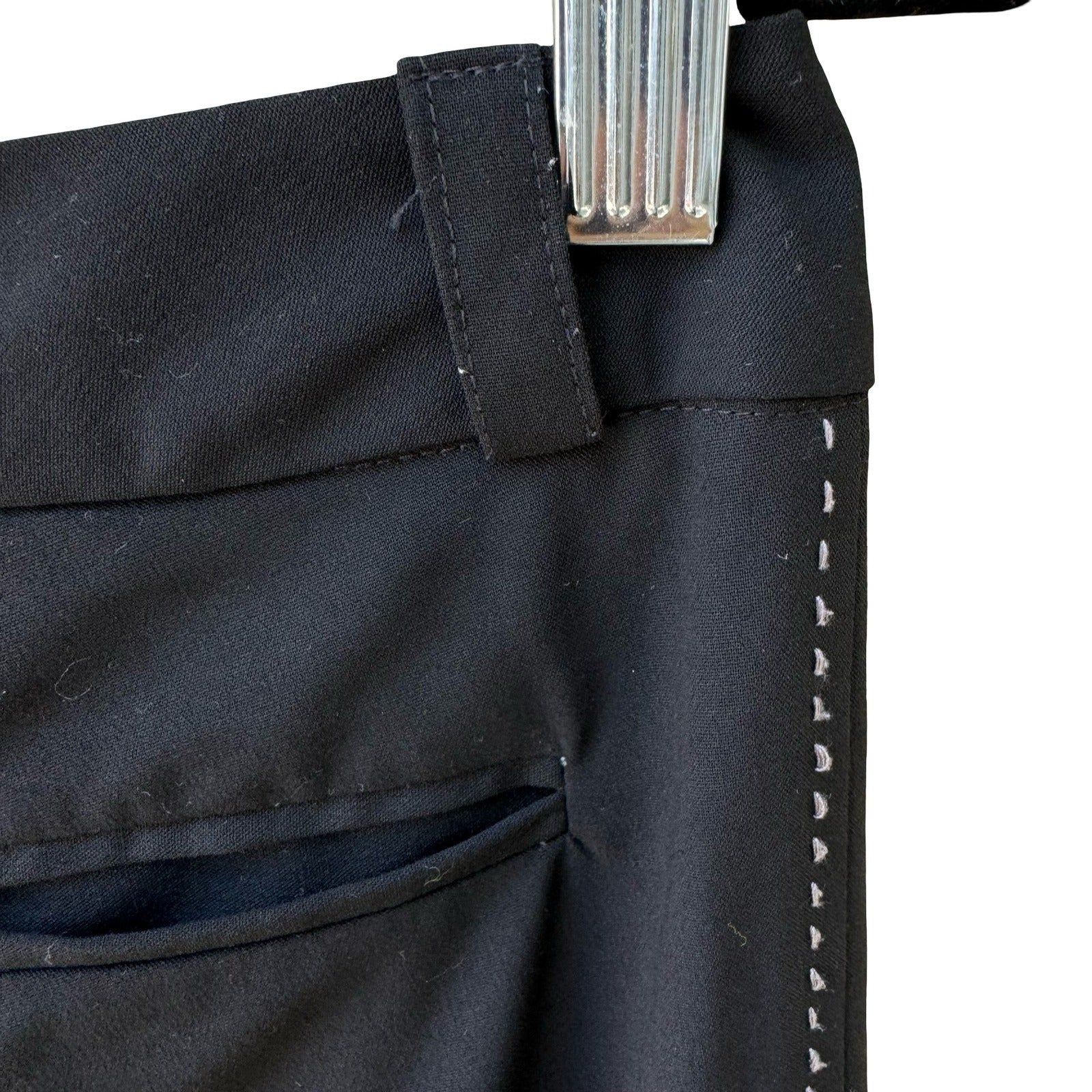 Chertok-Yi Y2K Tailored Minimalist Black Trousers Back Contrast Stitching Pants