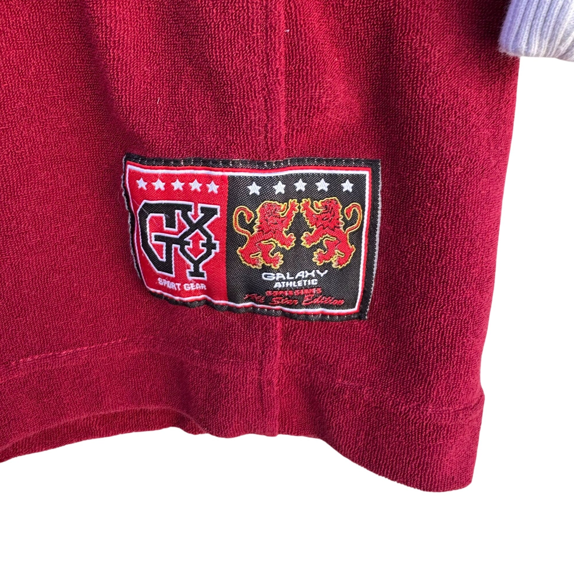 Galaxy Athletic Sport Gear Vintage Red Gold Crewneck Terrycloth Retro Sweatshirt XL