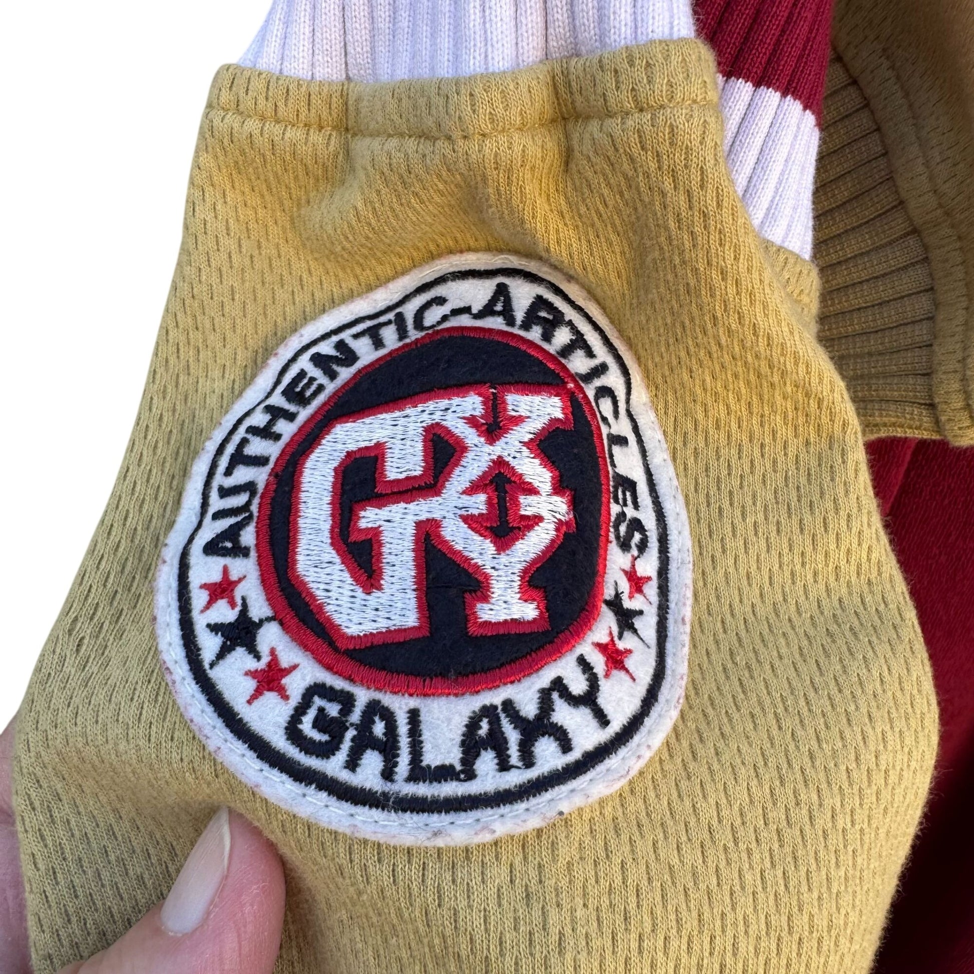 Galaxy Athletic Sport Gear Vintage Red Gold Crewneck Terrycloth Retro Sweatshirt XL