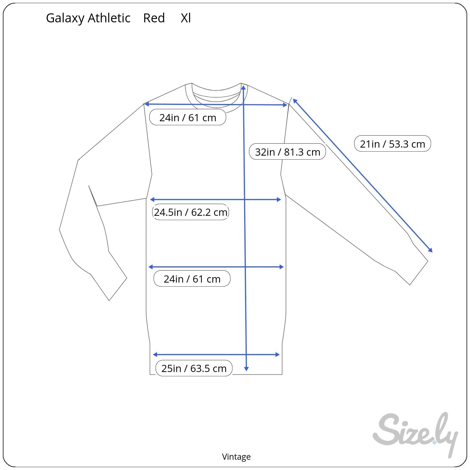 Galaxy Athletic Sport Gear Vintage Red Gold Crewneck Terrycloth Retro Sweatshirt XL
