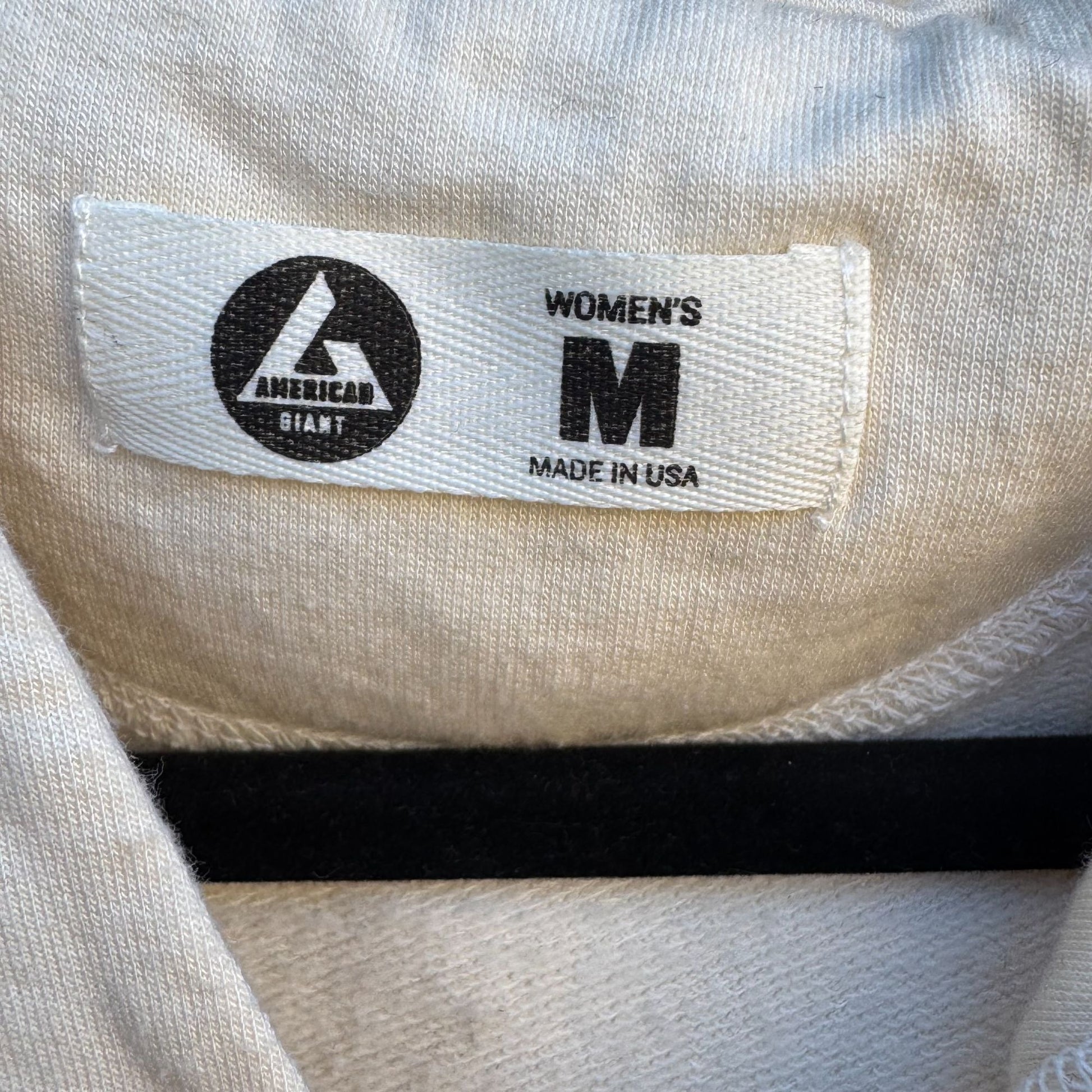 American Giant Womens Zip-Up Hoodie M Cream Cotton Blend USA Made Athleisure