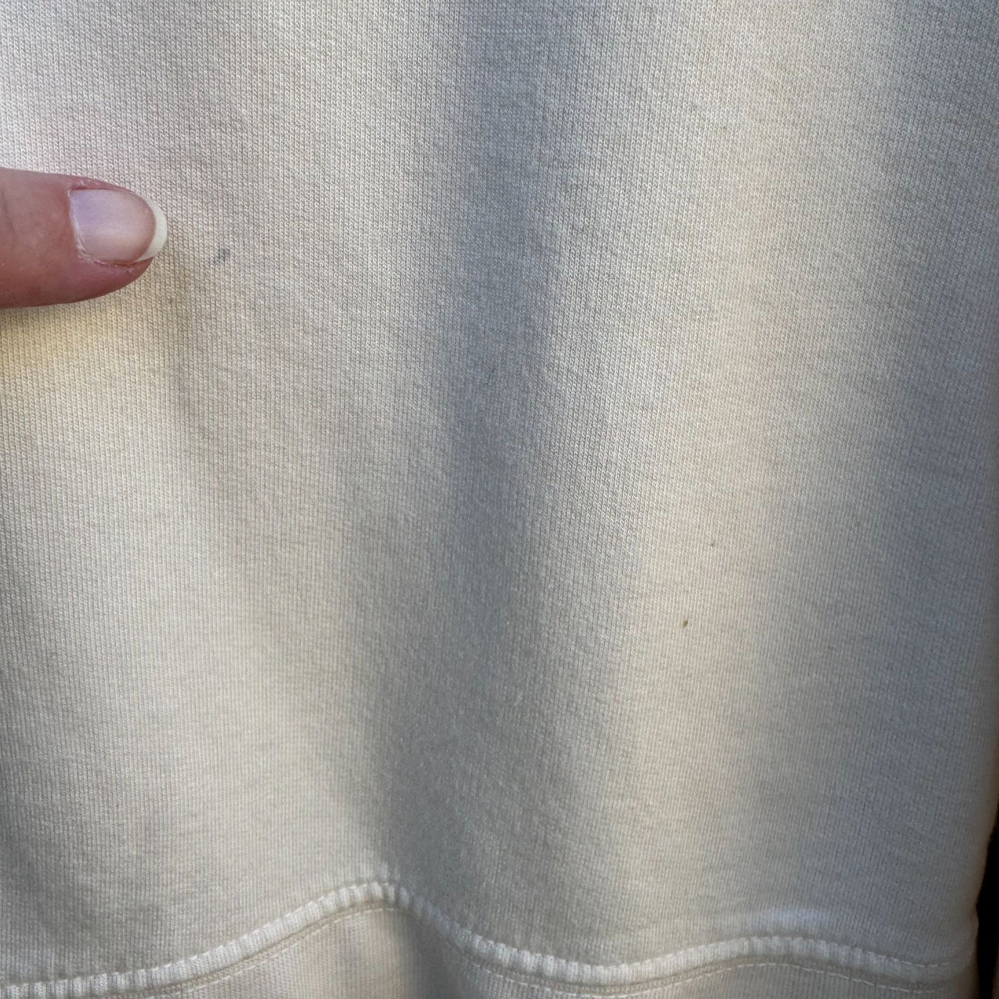 American Giant Womens Zip-Up Hoodie M Cream Cotton Blend USA Made Athleisure