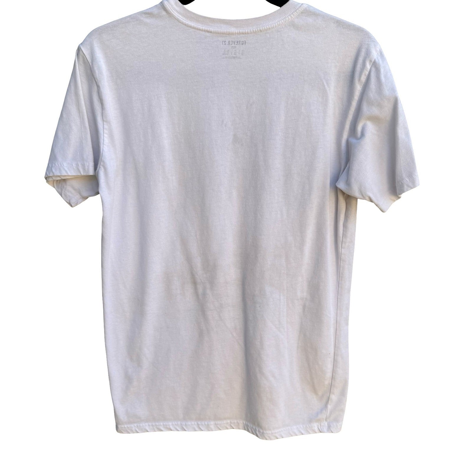 Forever 21 Living My Best Life Graphic Shirt Streetwear Collegiate White Mens S