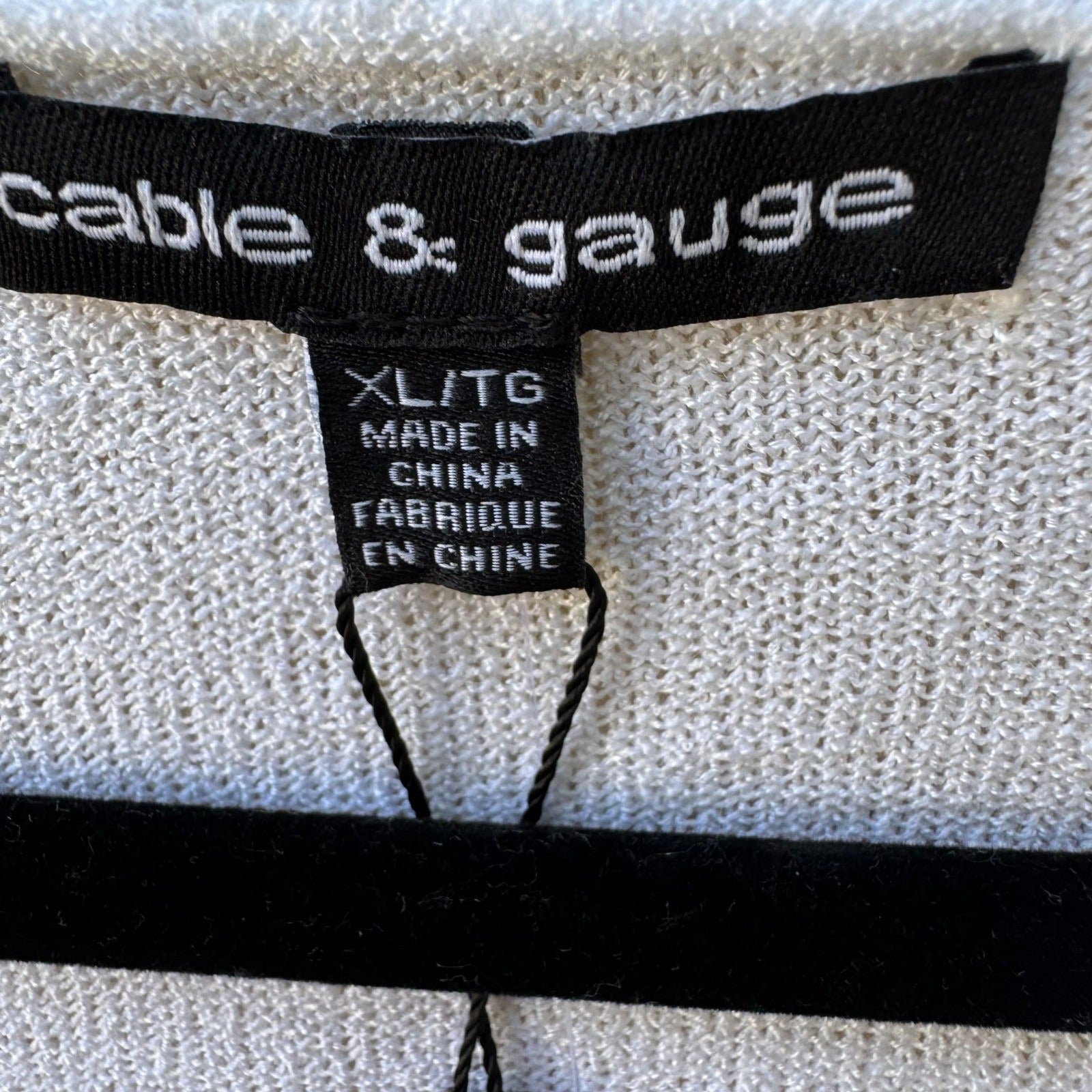 Cable & Gauge Minimalist Coastal Open Front Sheer Knit Cardigan Sweater XL NWT