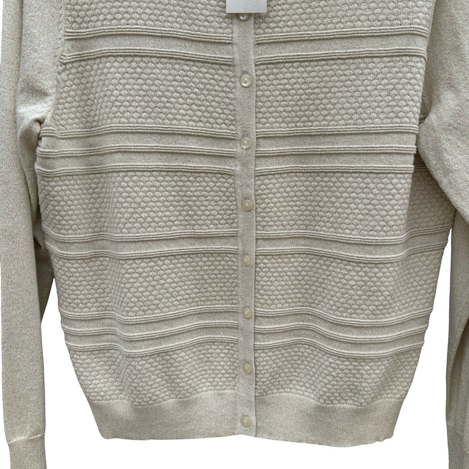 Charter Club Gold Dust Metallic Party Knit Cardigan Sweater PXL Shimmer NEW Tags