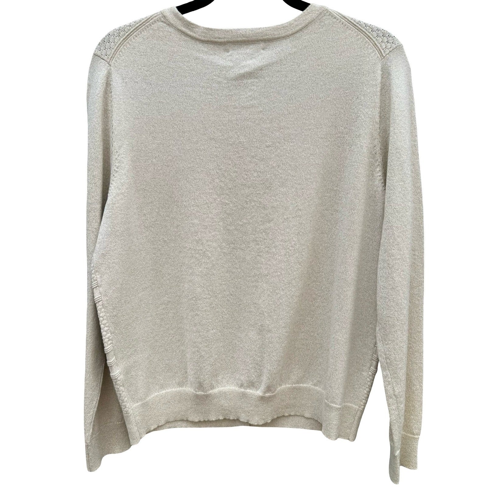 Charter Club Gold Dust Metallic Party Knit Cardigan Sweater PXL Shimmer NEW Tags