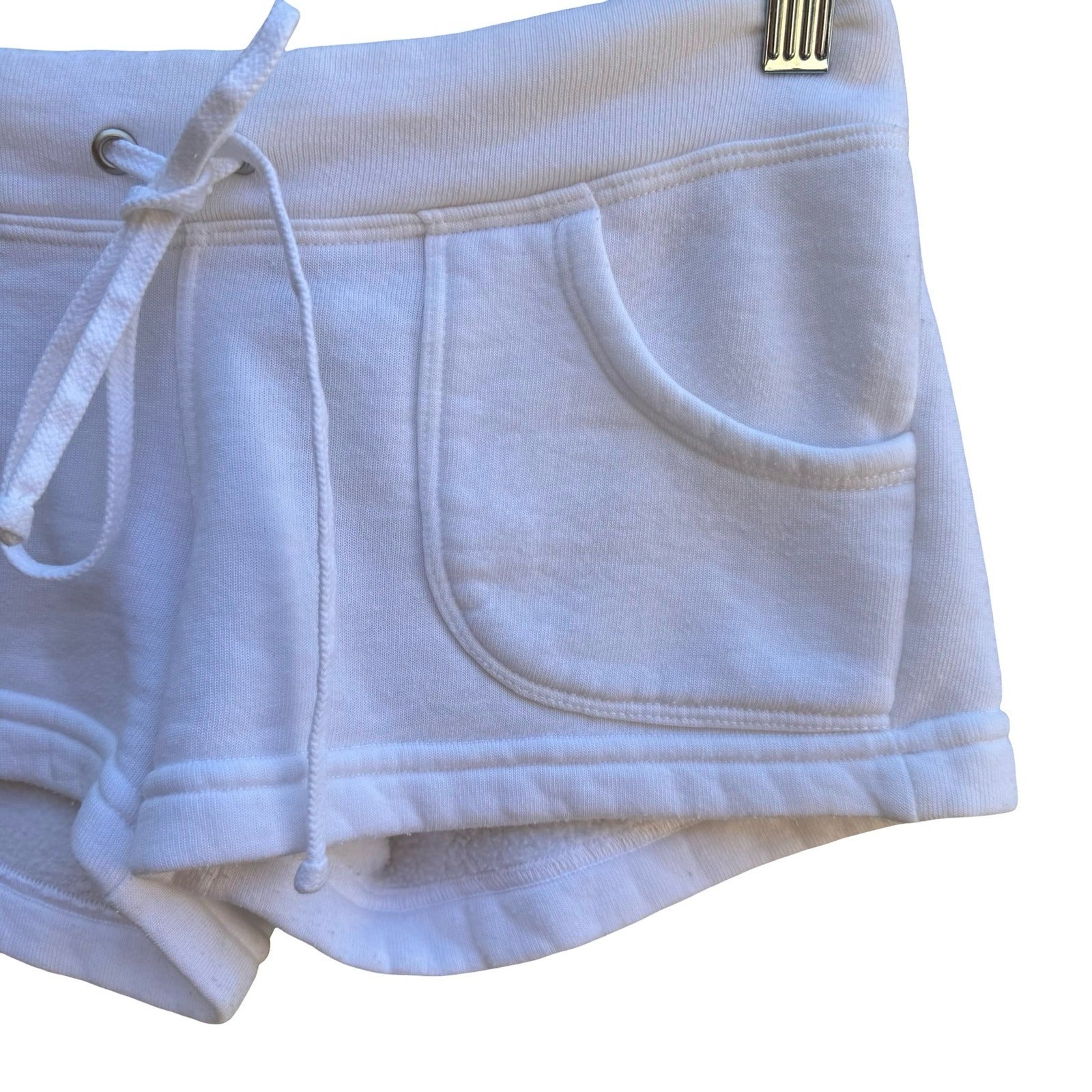 Hard Tail Y2K Athleisure Loungewear Cozy Fleece Lounge Short Shorts White XS