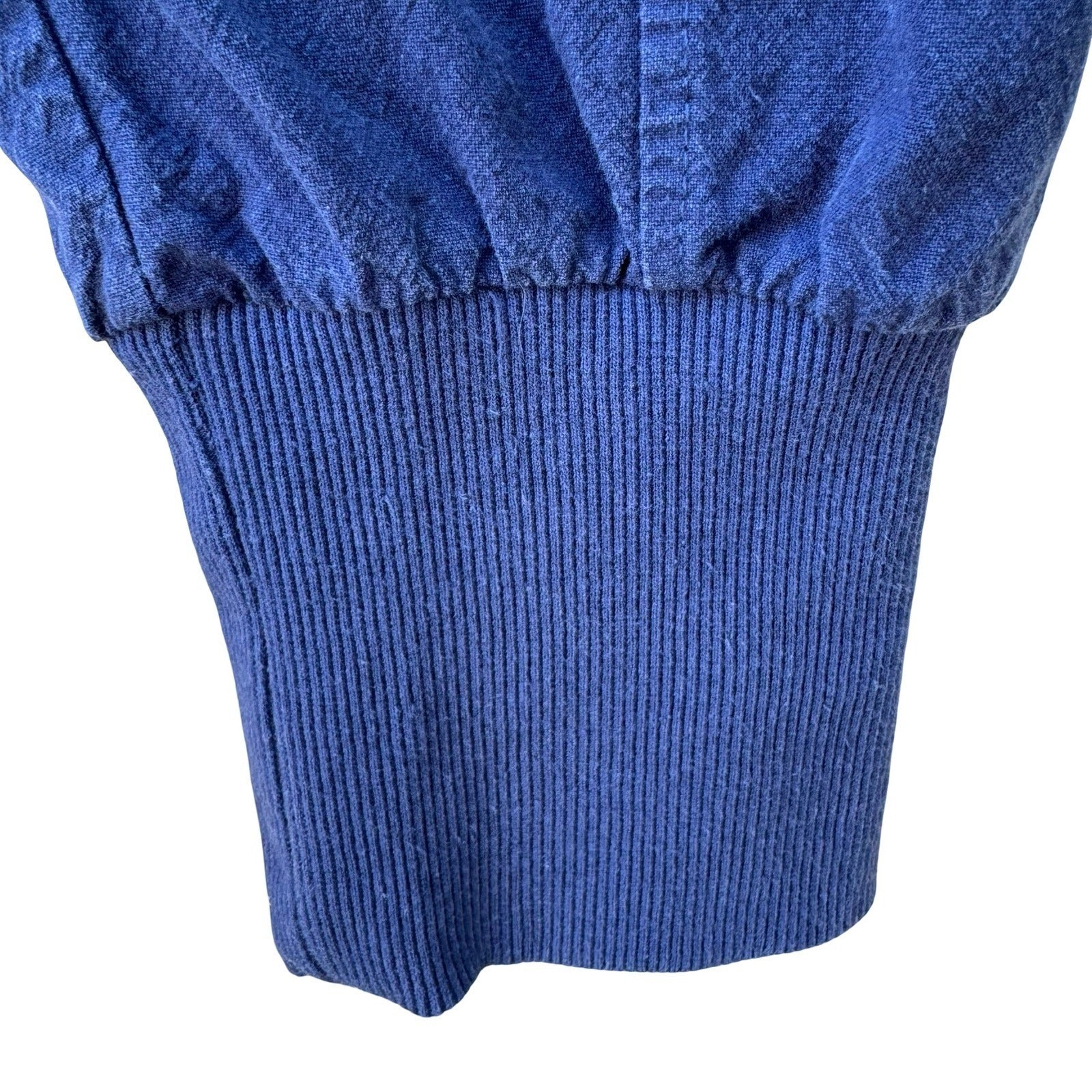 One Boy Linen Blend Minimalist Jogger Pants Relaxed Boho Lagenlook Blue Mens OS