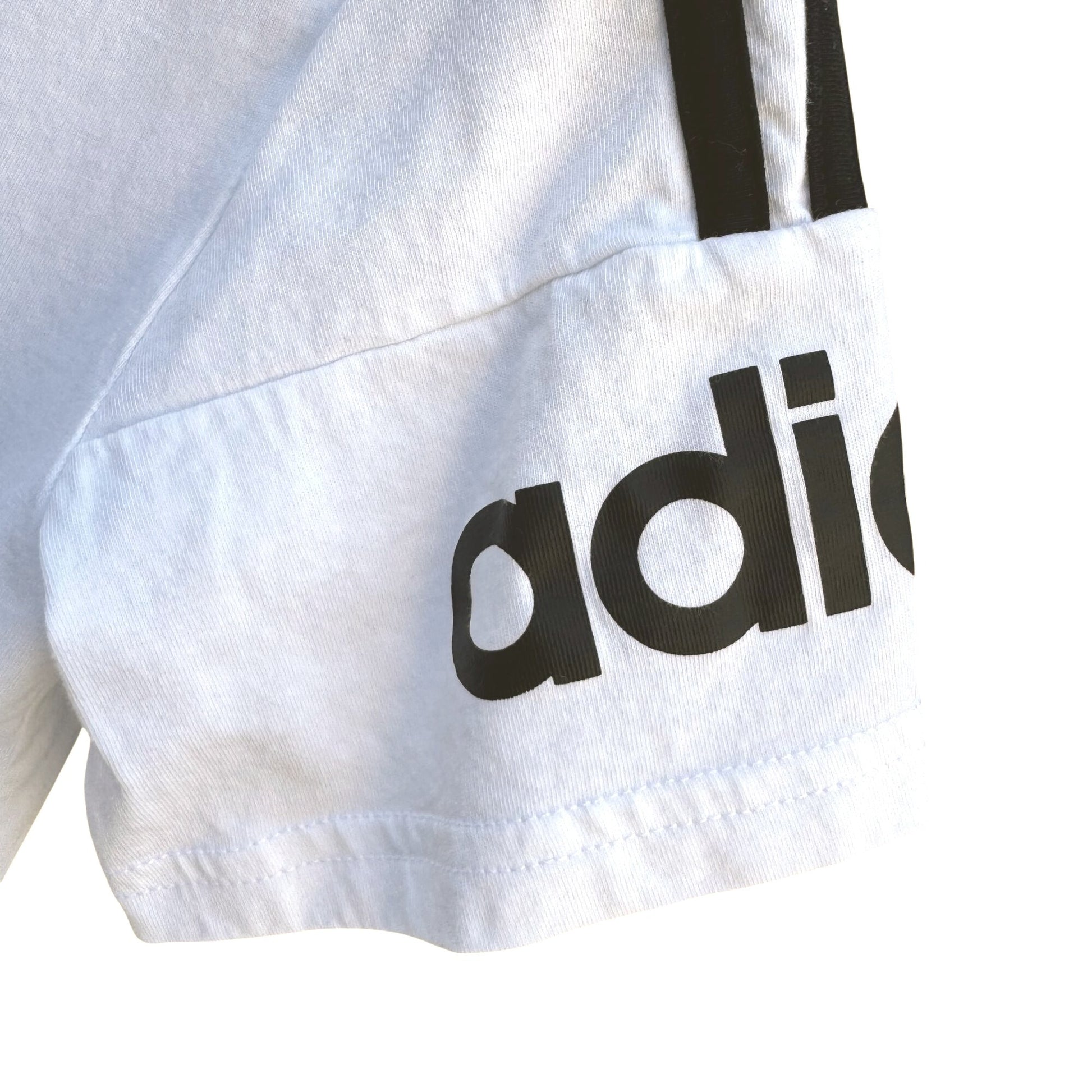 Adidas Core Three Stripes Athleisure Streetwear Black On White Logo T-Shirt M