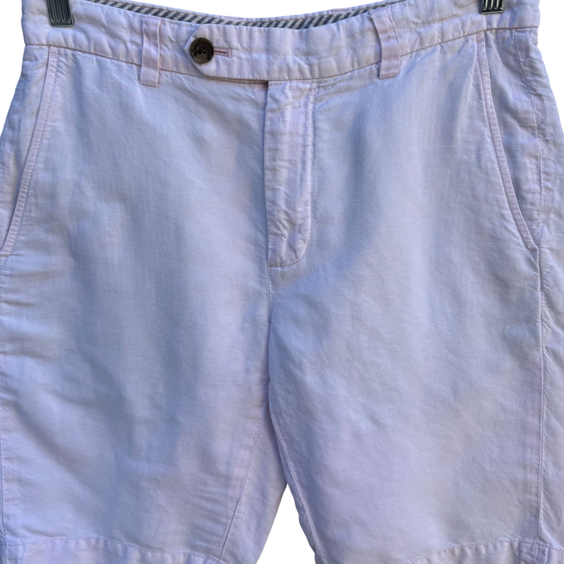 Brooks Brothers Mens W30 Preppy Pale Pink Irish Linen Baird McNutt Shorts Summer