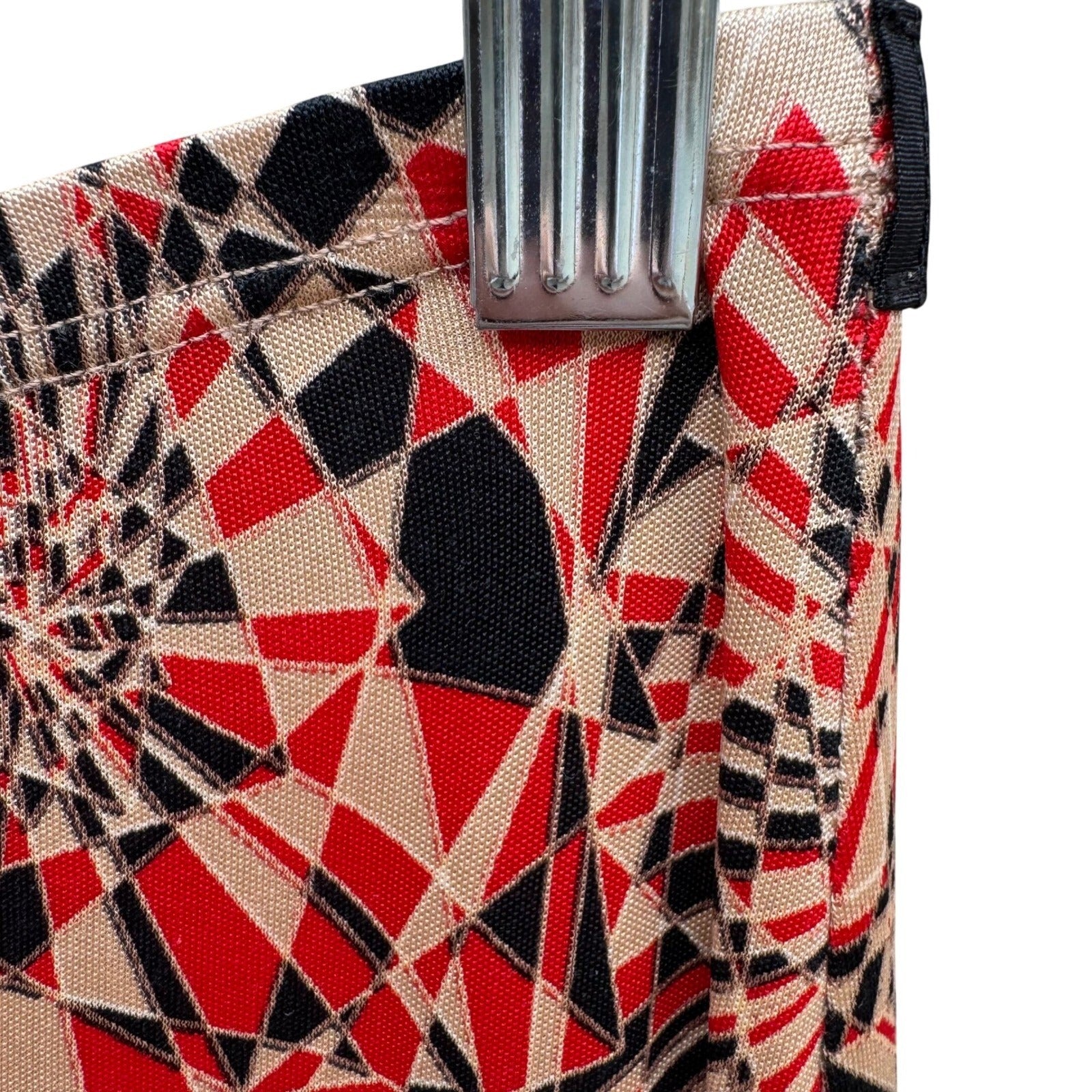 Poleci Vintage Y2K Geometric Kaleidoscope Art Deco High Low Ruffle Midi Skirt S
