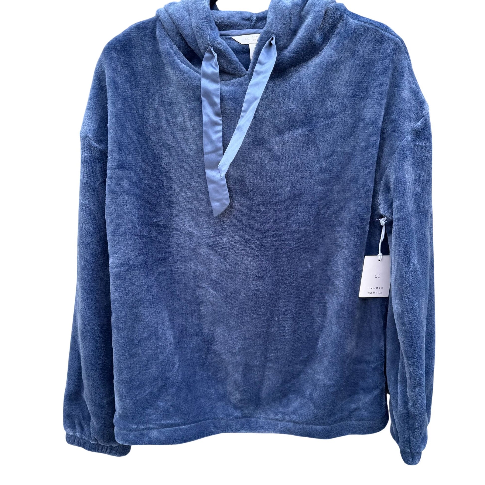 Lauren Conrad Blue Plush Woobie Hoodie Sweatshirt Womens M Cozy Stylish New Tags
