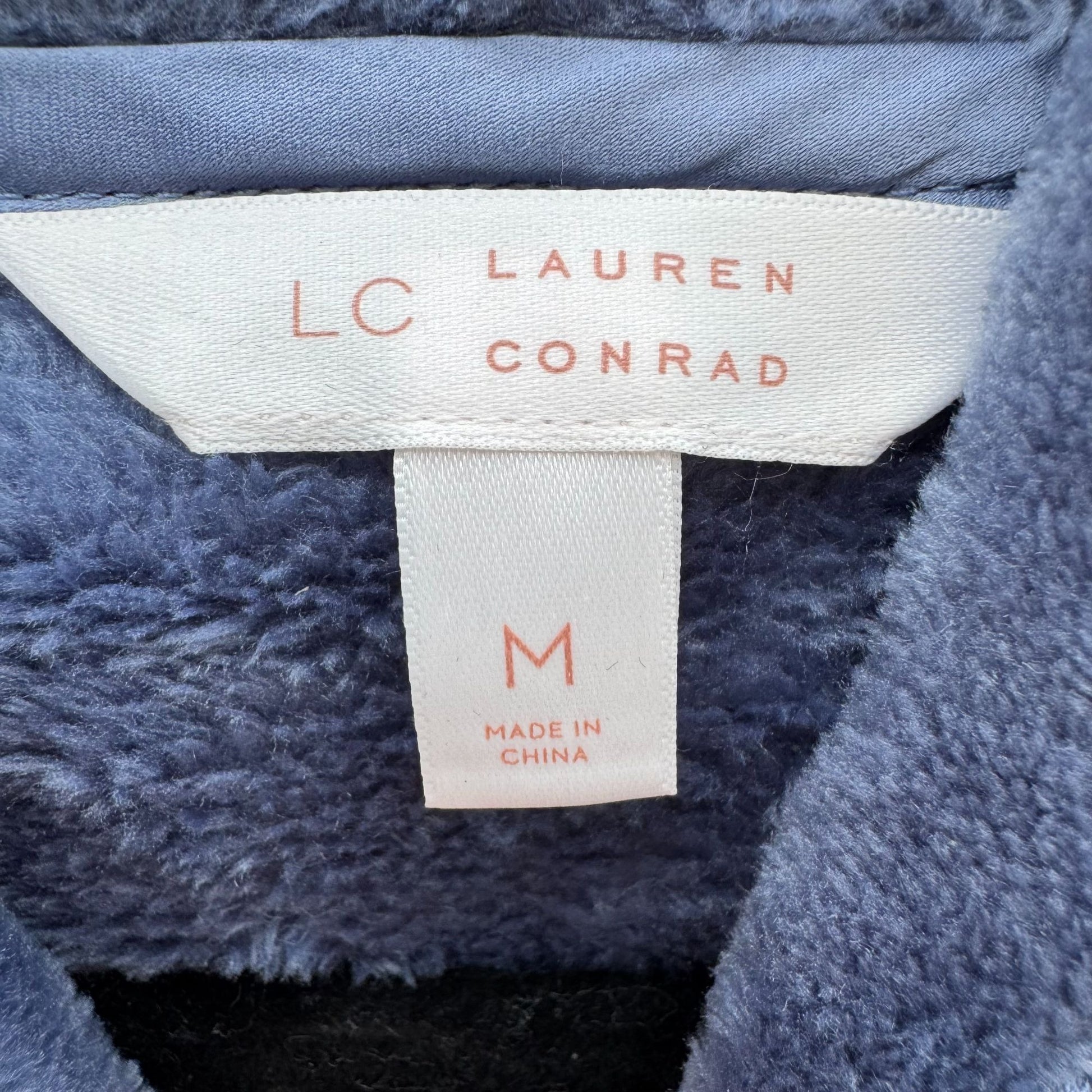 Lauren Conrad Blue Plush Woobie Hoodie Sweatshirt Womens M Cozy Stylish New Tags