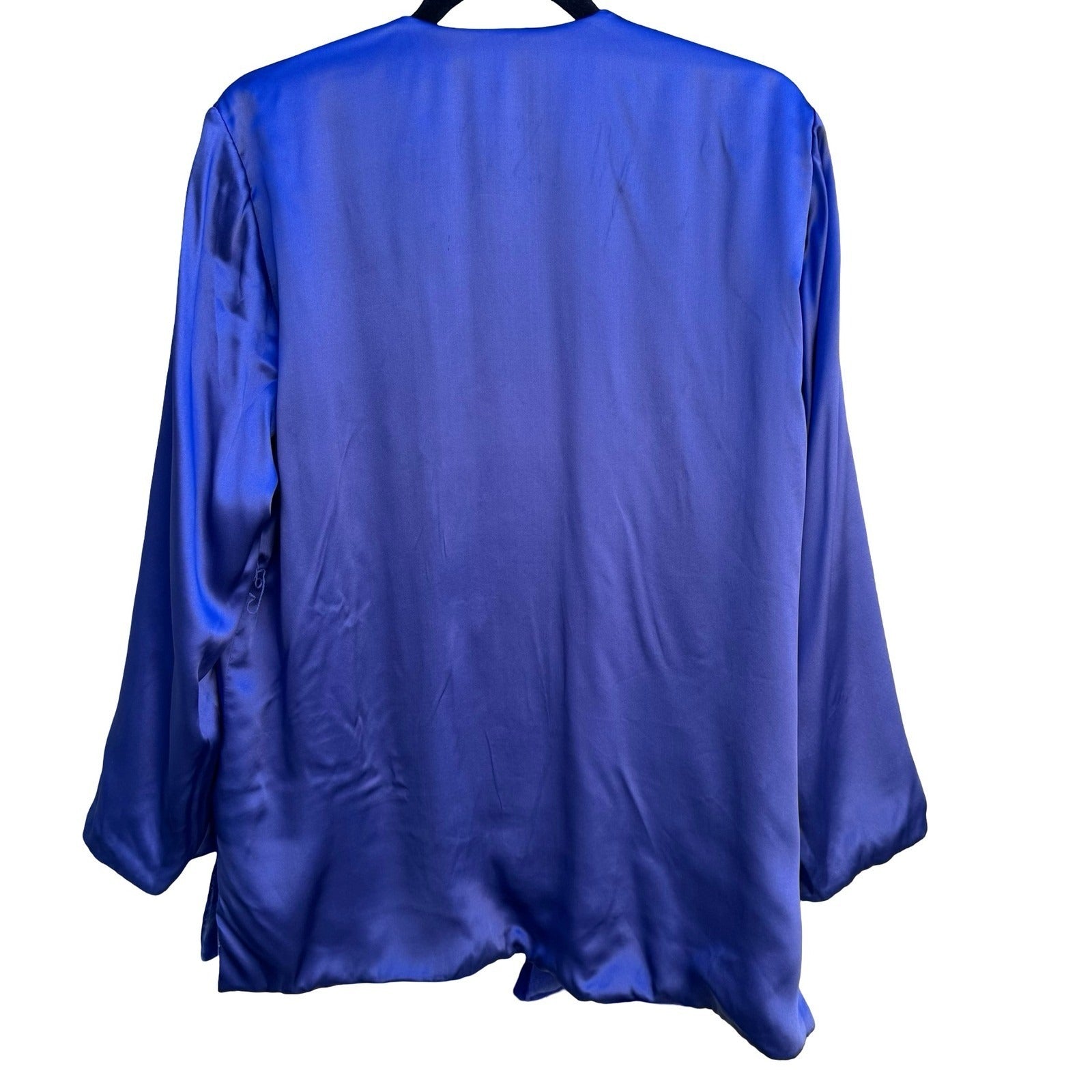 Randolph Duke The Look Reversible Silk Velvet Jacket Blue Open Cardigan SM NWT