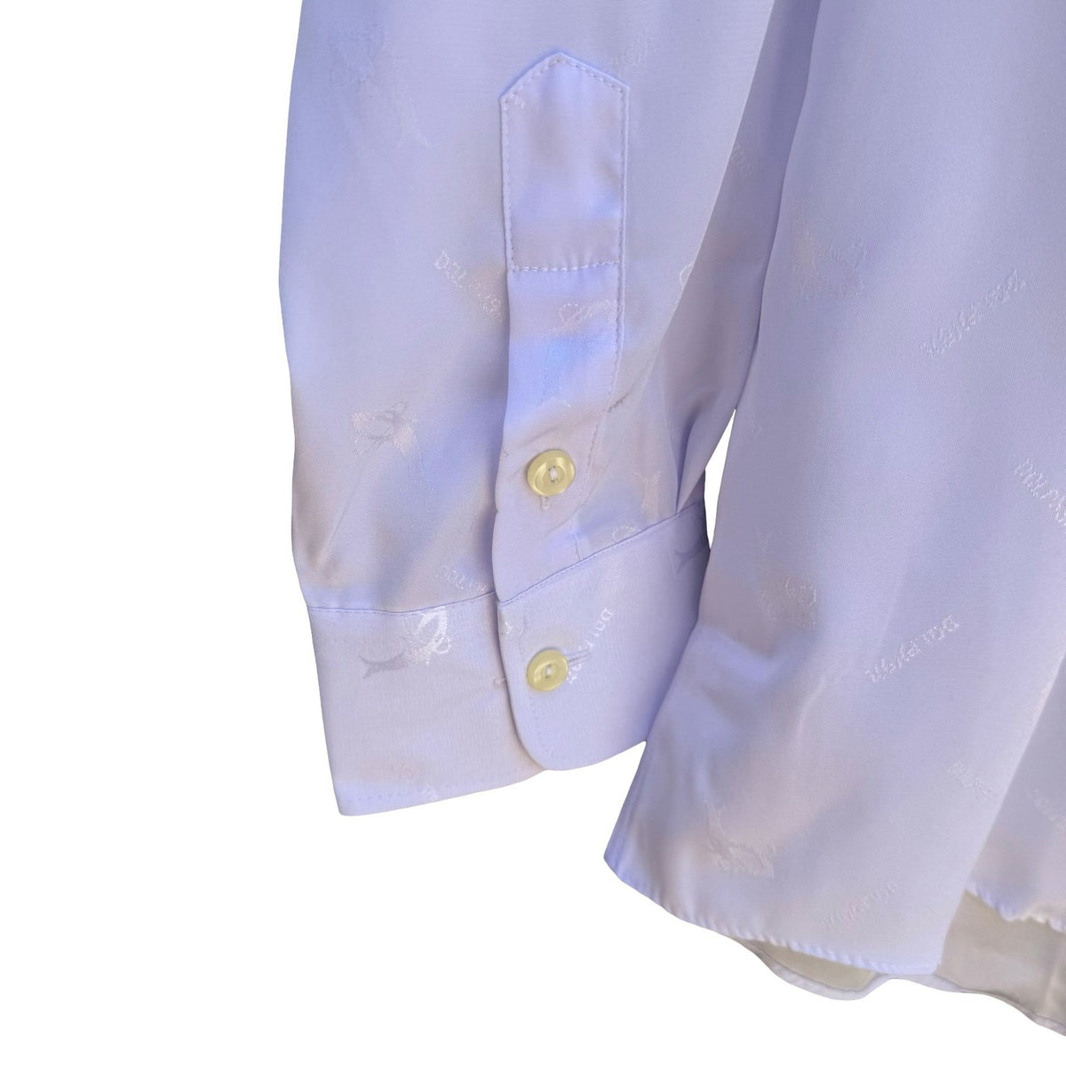 Daedo Korean Vintage Silk Blend Dolphin Jacquard Coastal Dress Shirt White L NEW