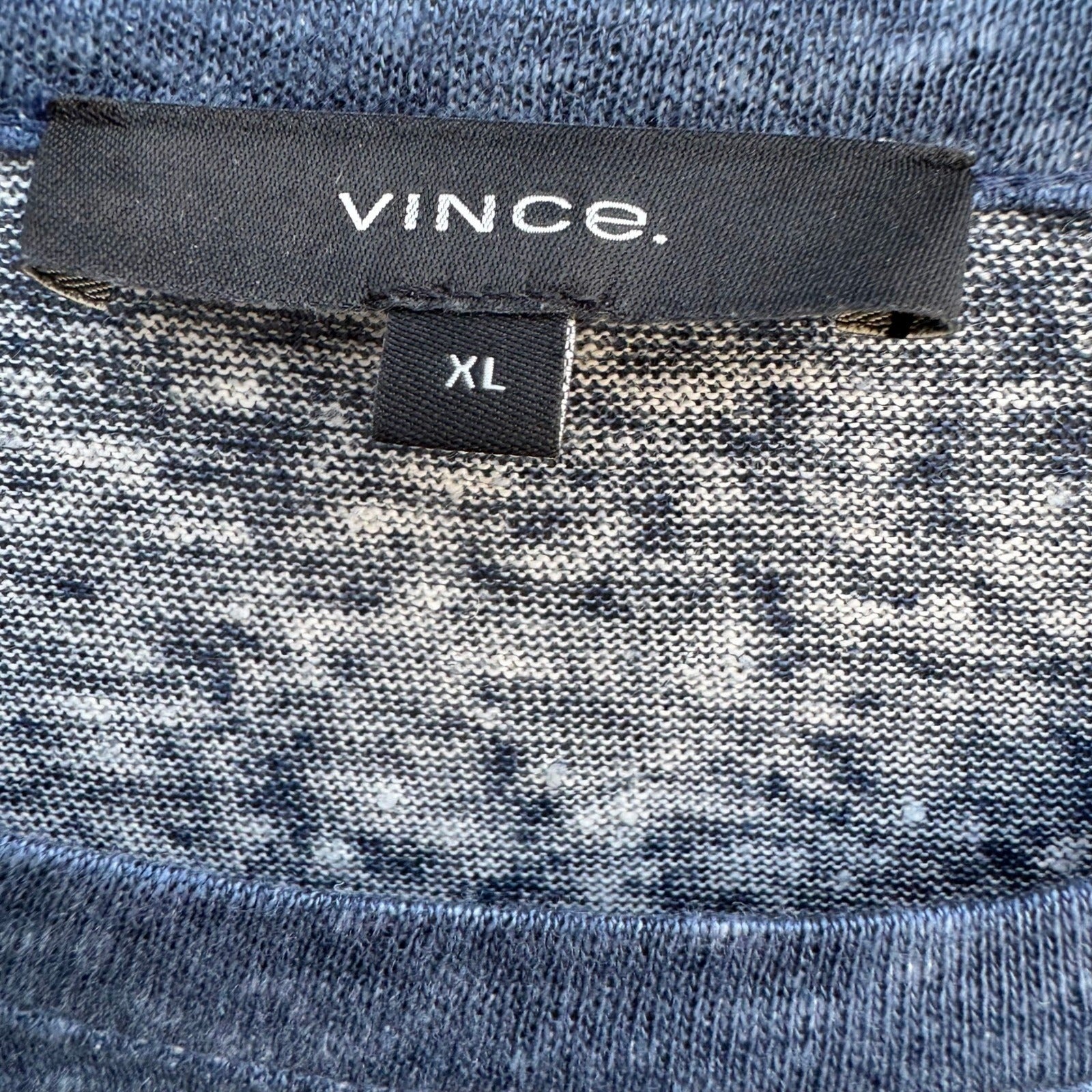 Vince Mens XL Linen Striped Shirt Blue NEW Coastal Quiet Luxury Nautical Preppy