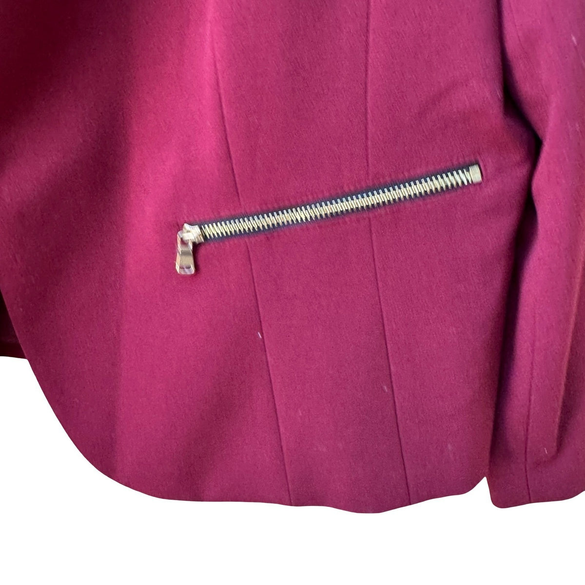 Nine West Professional Minimalist Zipper Accent Career Blazer Burgundy 16 NEW