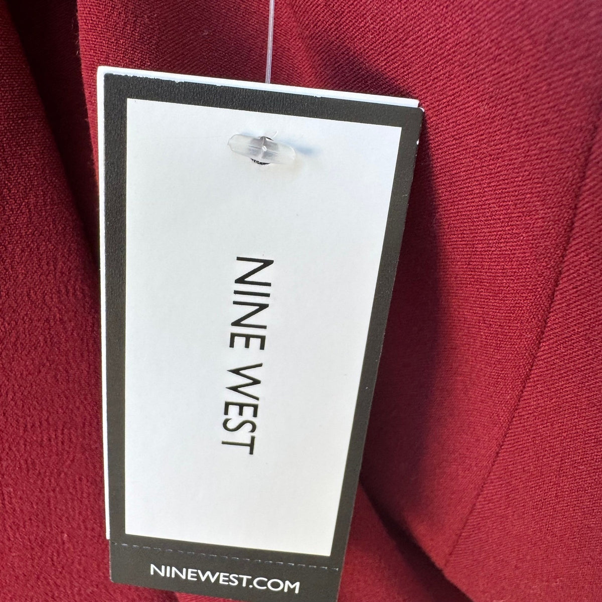 Nine West Professional Minimalist Zipper Accent Career Blazer Burgundy 16 NEW