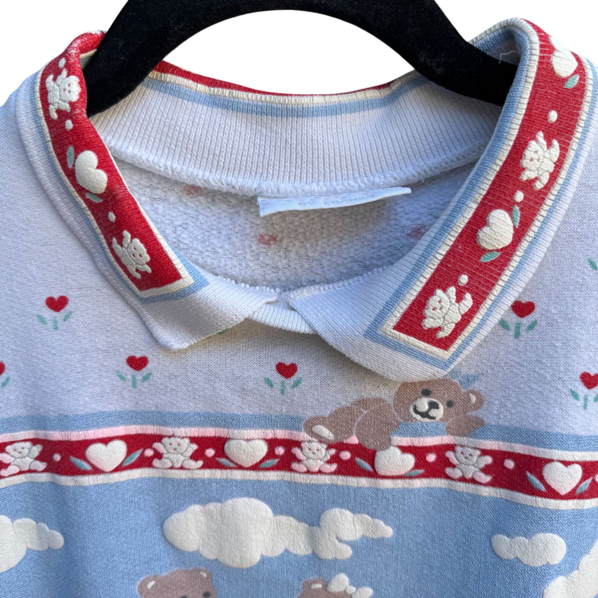 Spumoni By Franco Vintage Cottage Granny Teddy Bear Dog Puff Print Sweatshirts